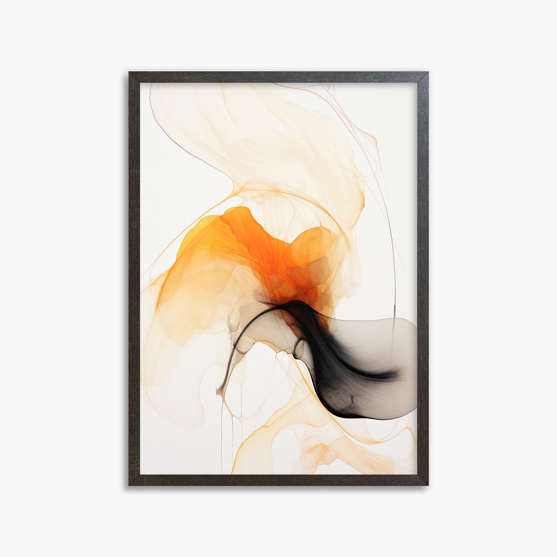 Crimson Veil, 50x70cm Framed Art Reproduction With Espresso Frame