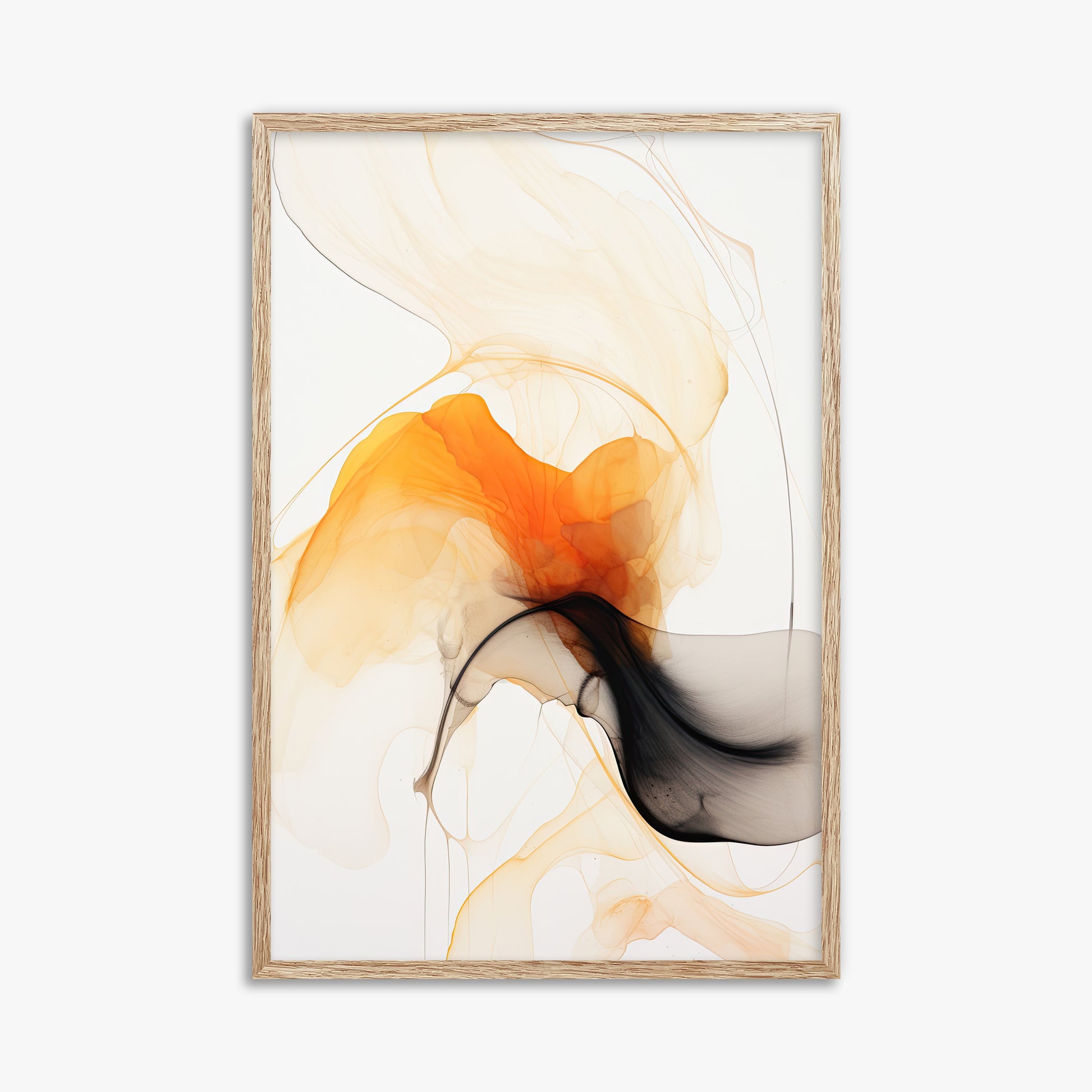 Crimson Veil, 61x91cm Framed Art Reproduction With Raw Oak Frame
