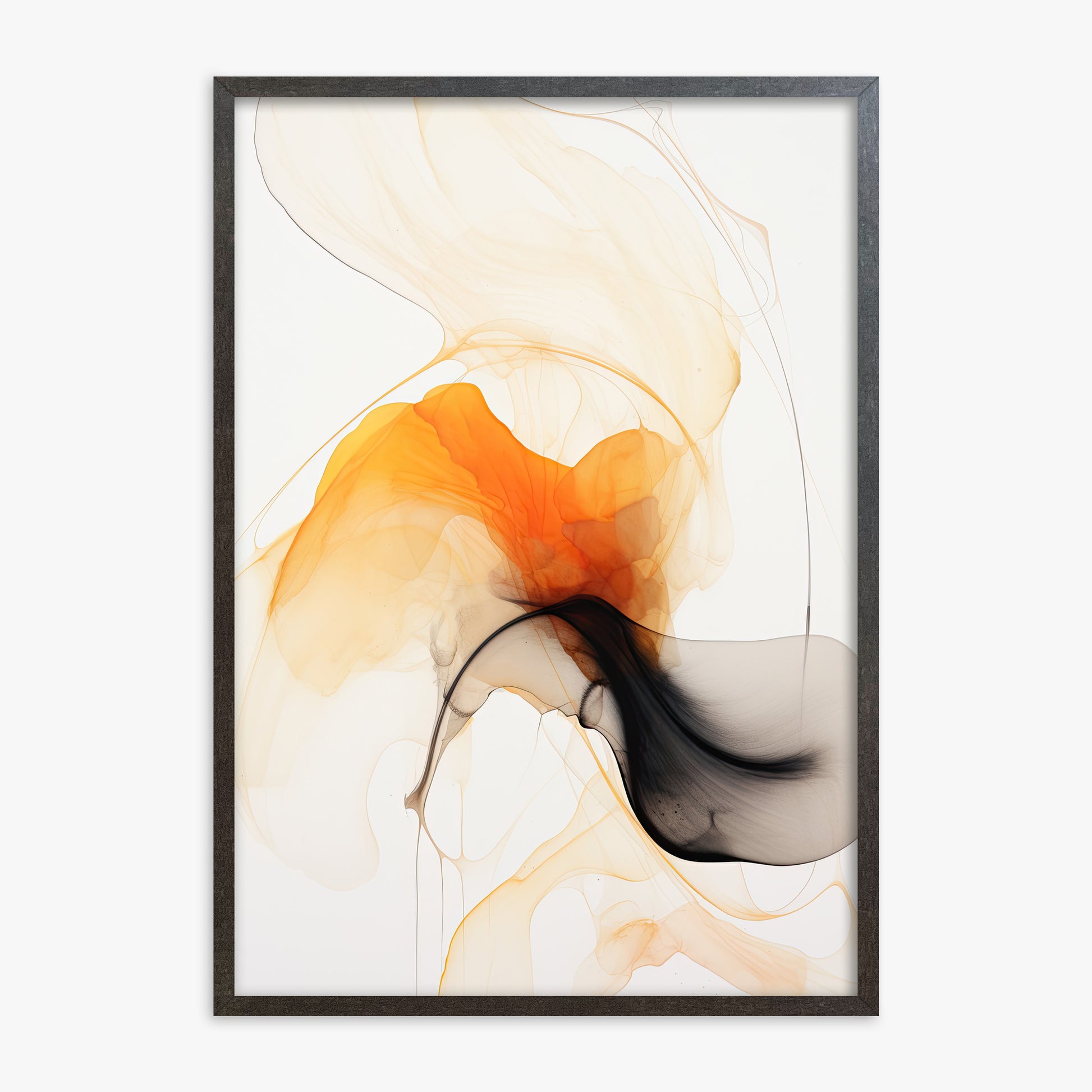 Crimson Veil, 70x100cm Framed Art Reproduction With Espresso Frame