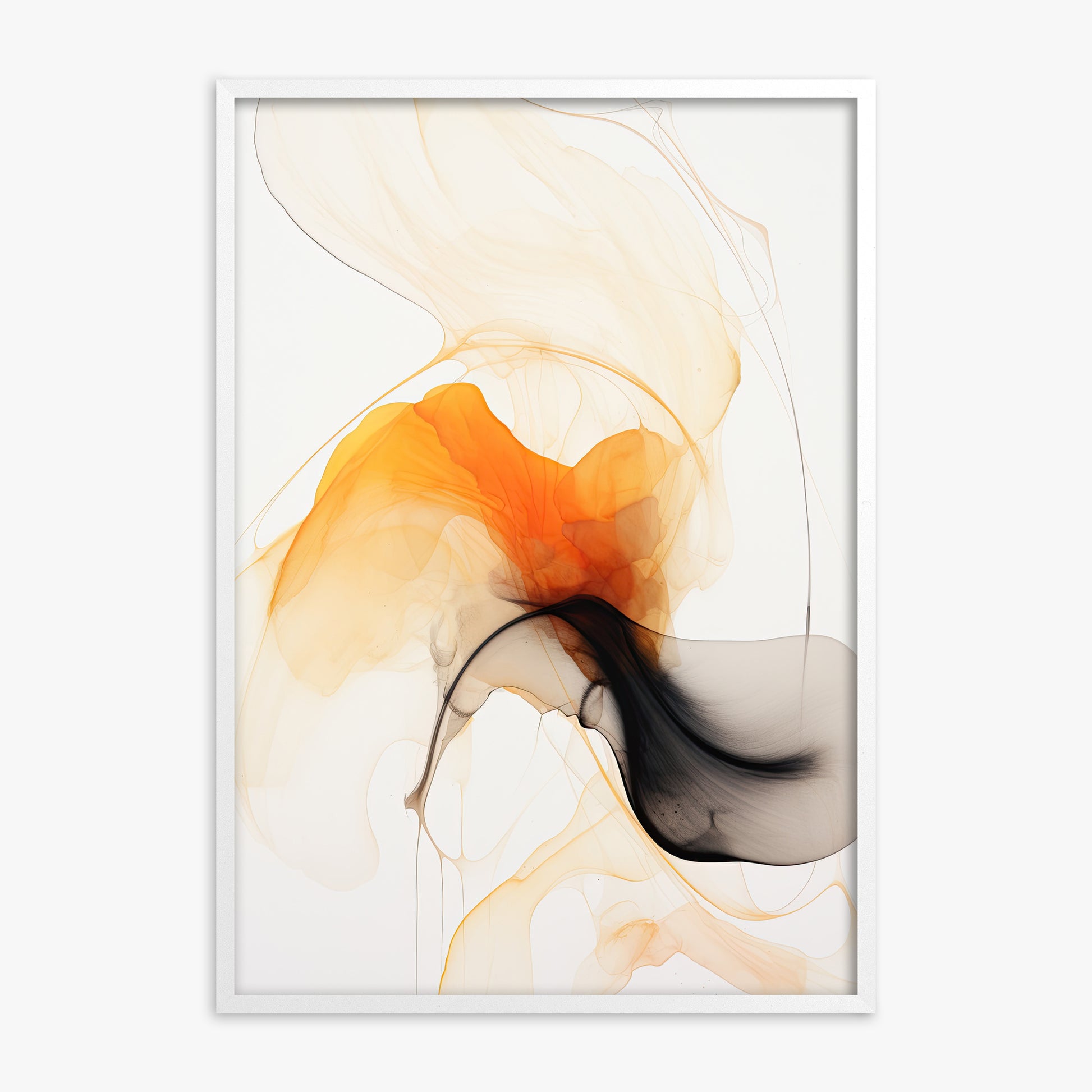 Crimson Veil, White Framed Poster With White Frame