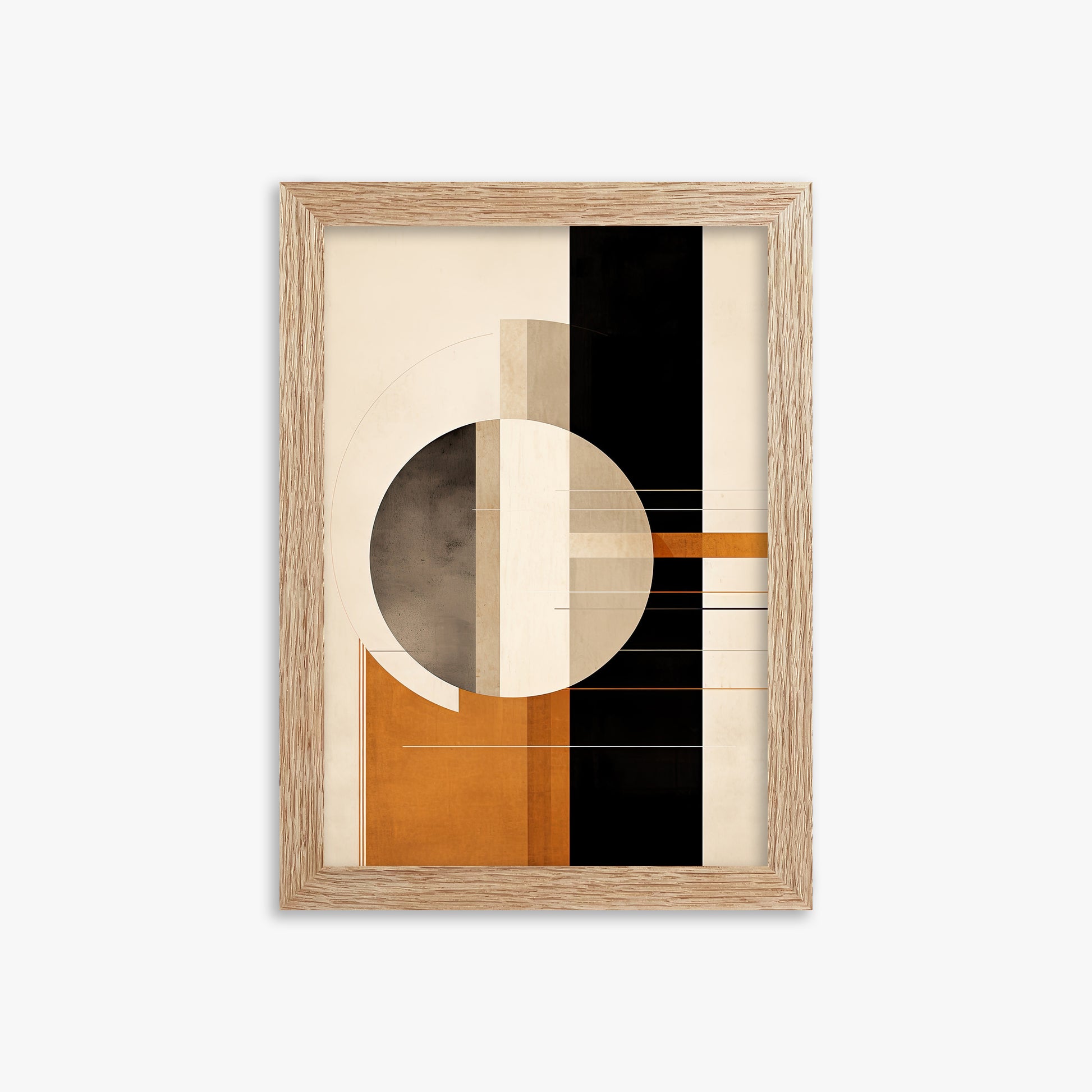 Bauhaus Equilibrium, 21x30cm Framed Art Reproduction With Raw Oak Frame