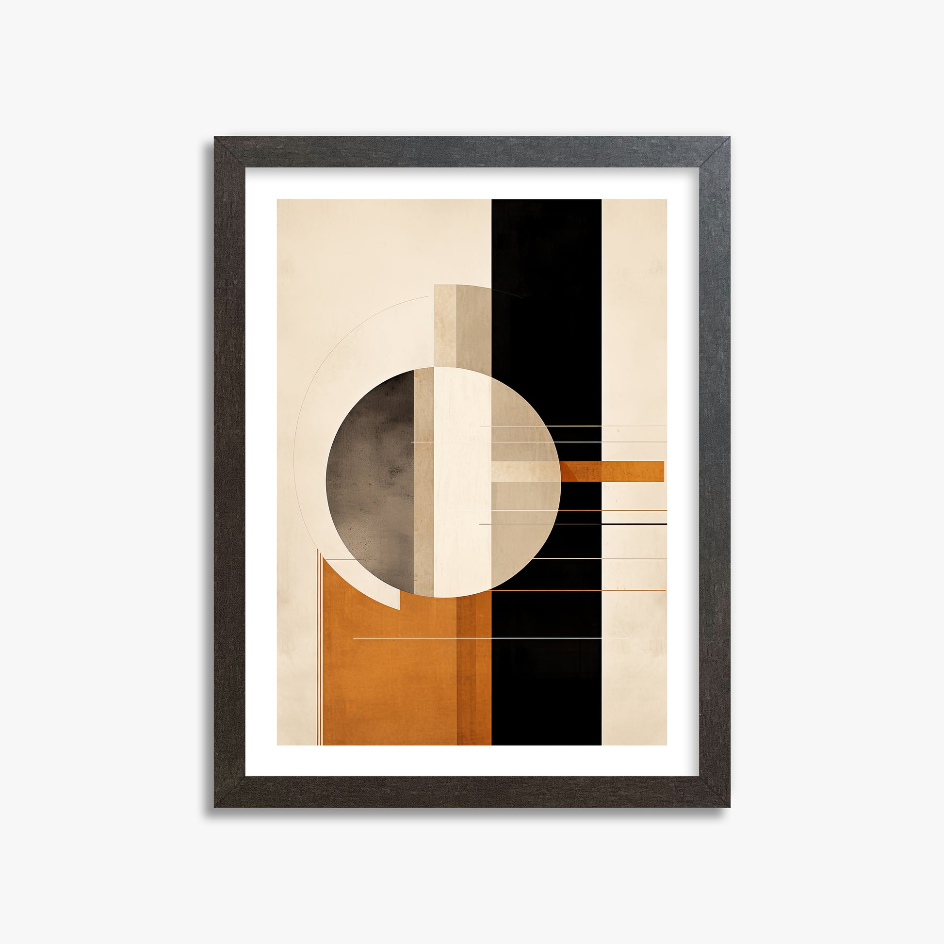 Bauhaus Equilibrium, 30x40cm Framed Art Reproduction With Espresso Frame