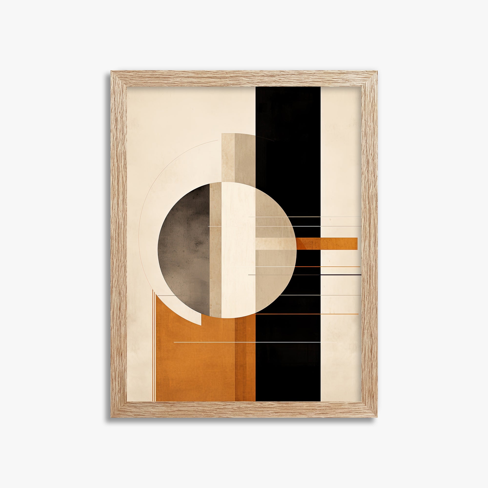 Bauhaus Equilibrium, 30x40cm Framed Art Reproduction With Raw Oak Frame