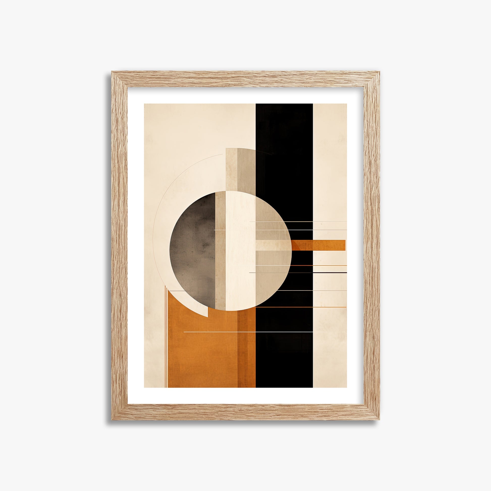Bauhaus Equilibrium, 30x40cm Framed Art Reproduction With Raw Oak Frame