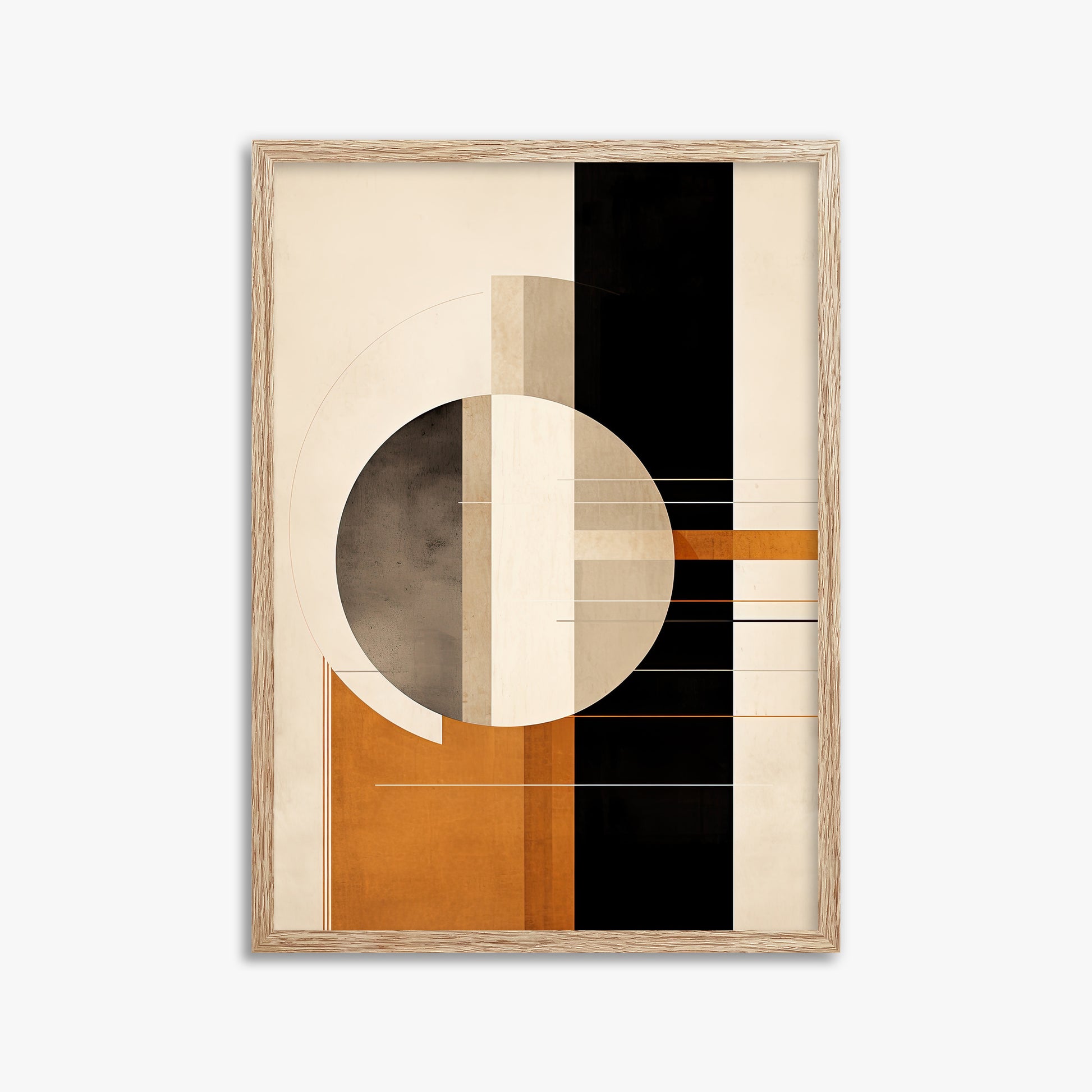 Bauhaus Equilibrium, 50x70cm Framed Art Reproduction With Raw Oak Frame