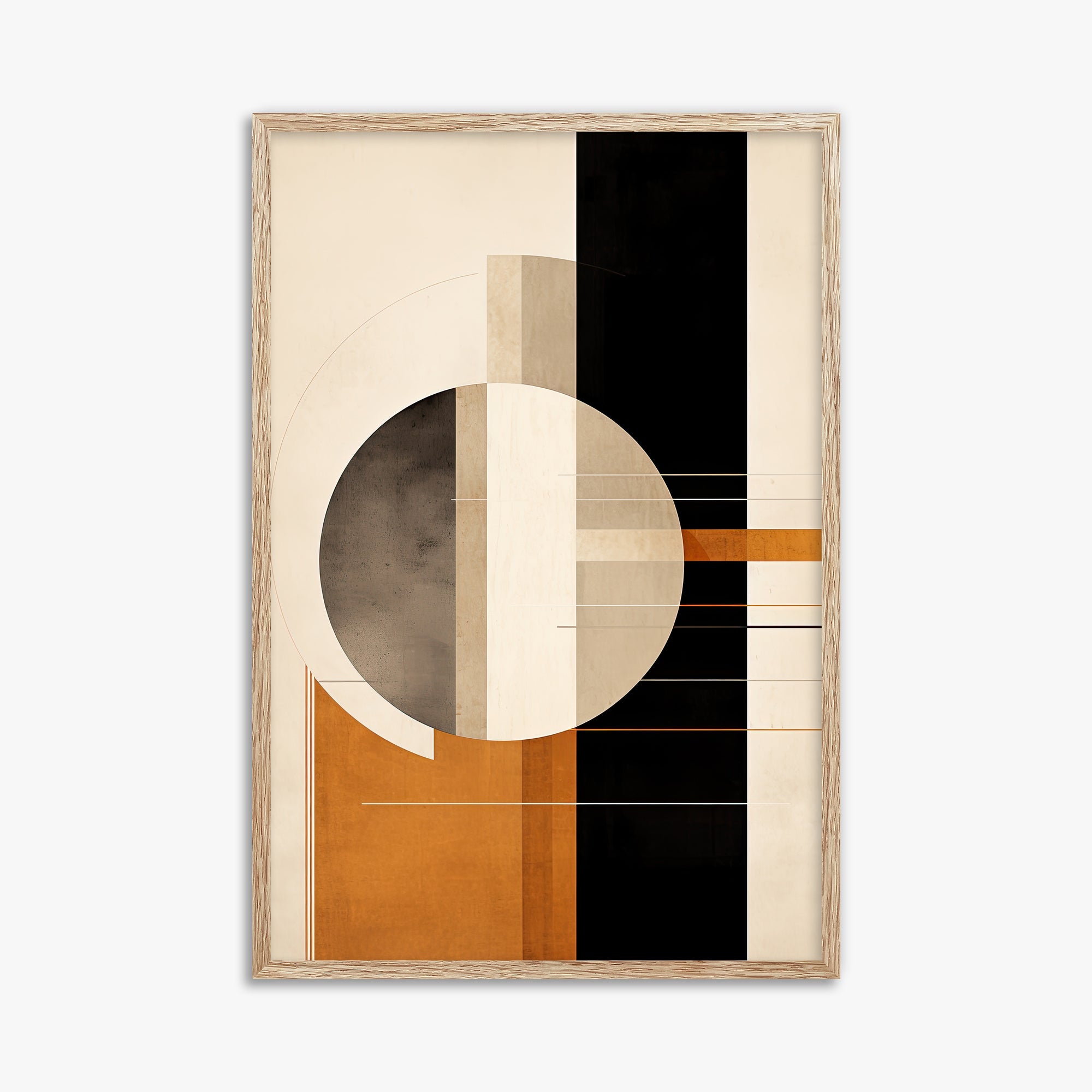 Bauhaus Equilibrium, 61x91cm Framed Art Reproduction With Raw Oak Frame