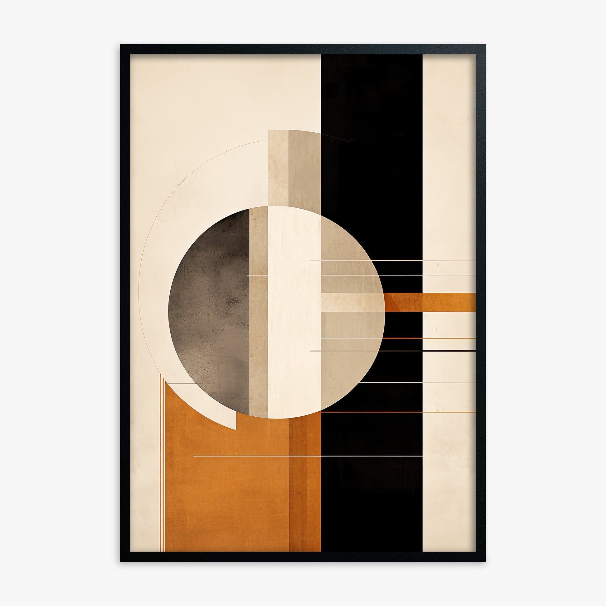 Bauhaus Equilibrium, Black Framed Poster With Black Frame