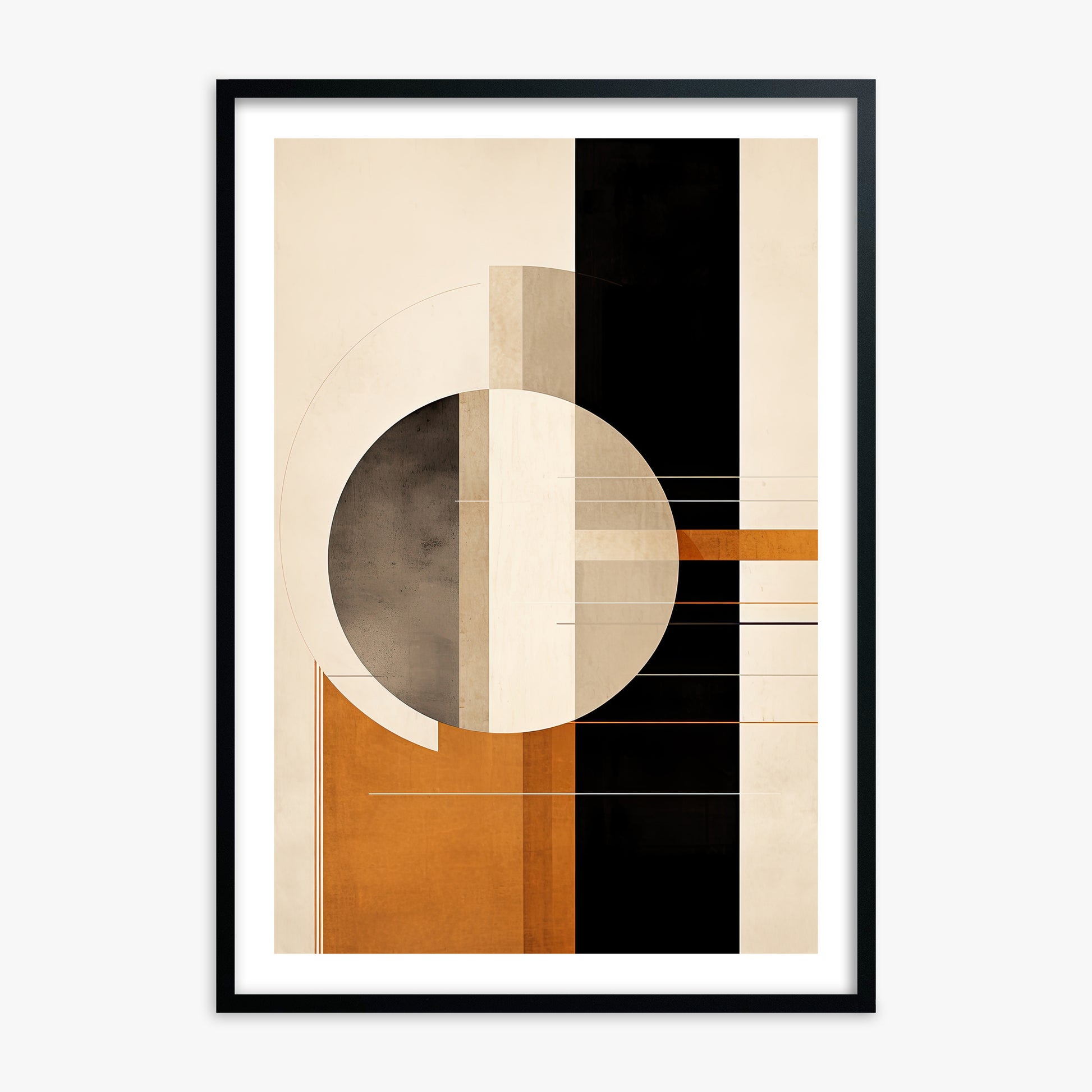 Bauhaus Equilibrium, Black Framed Poster With Black Frame