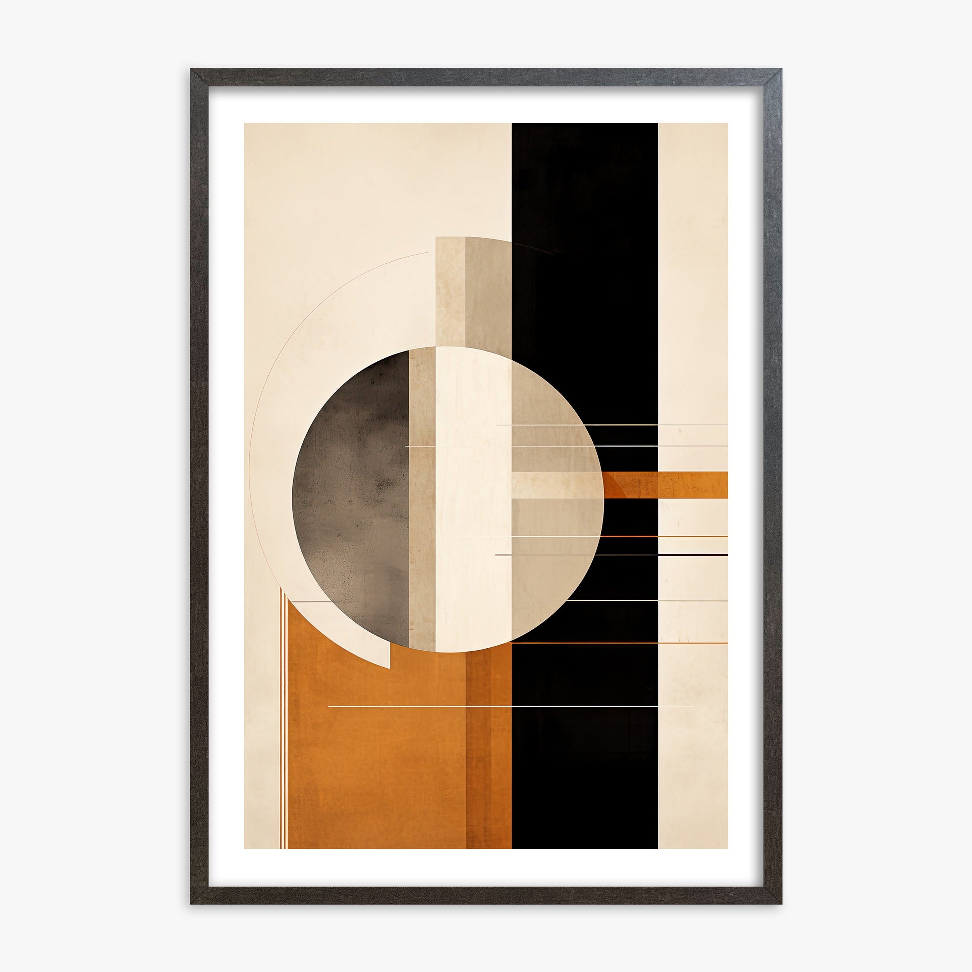 Bauhaus Equilibrium, 70x100cm Framed Art Reproduction With Espresso Frame