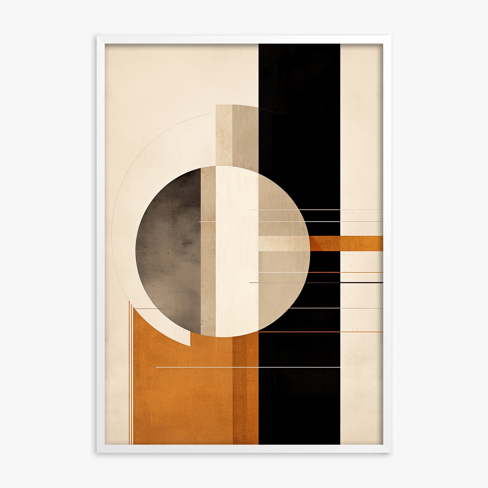 Bauhaus Equilibrium, White Framed Poster With White Frame
