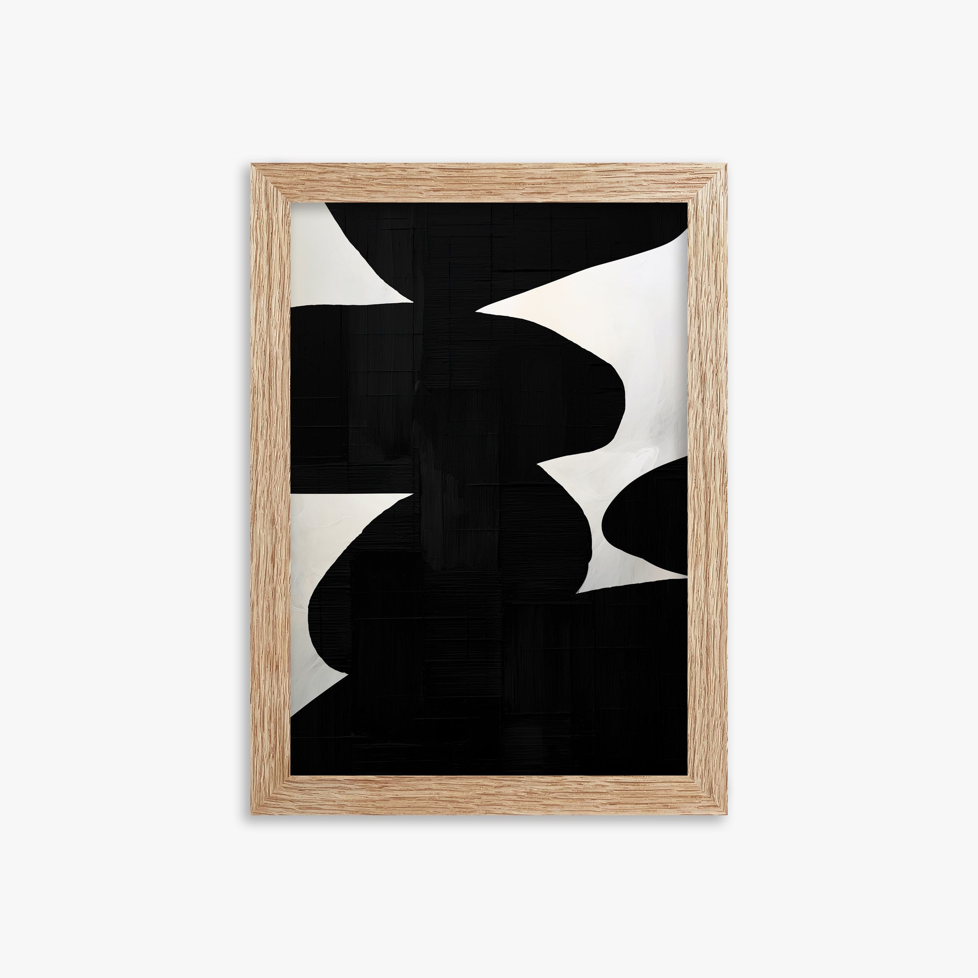 Shattered Form, 21x30cm Framed Art Reproduction With Raw Oak Frame