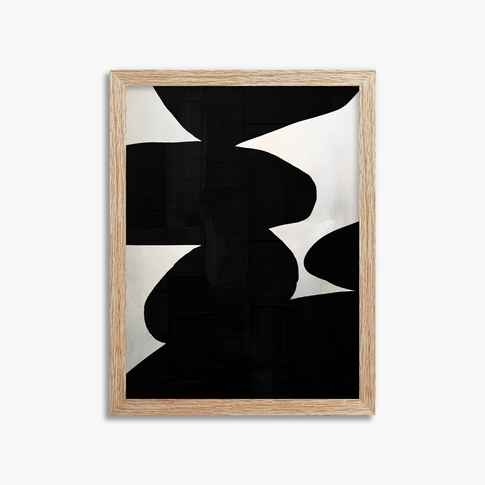 Shattered Form, 30x40cm Framed Art Reproduction With Raw Oak Frame