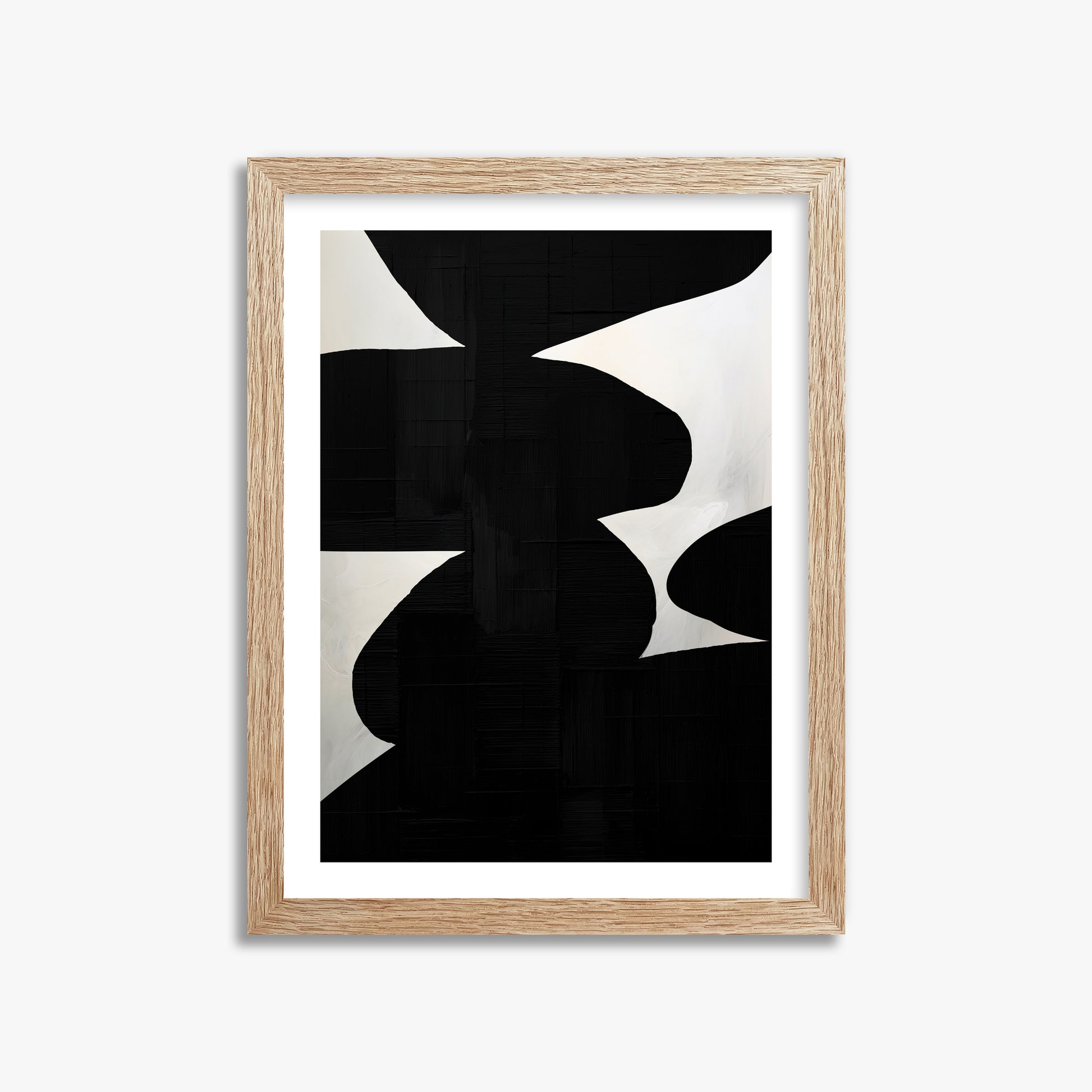 Shattered Form, 30x40cm Framed Art Reproduction With Raw Oak Frame
