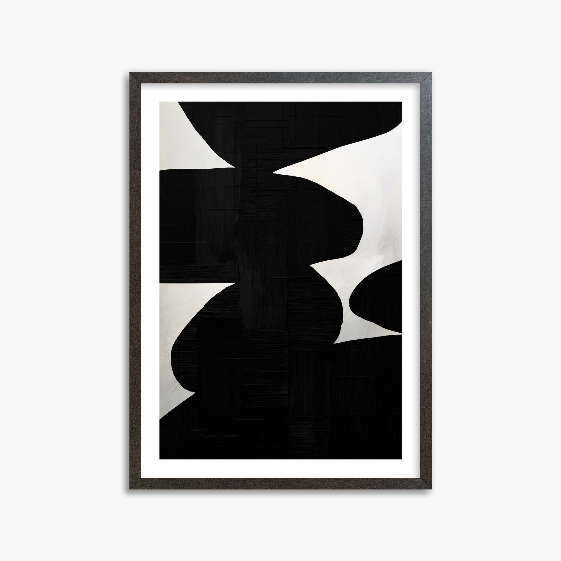 Shattered Form, 50x70cm Framed Art Reproduction With Espresso Frame