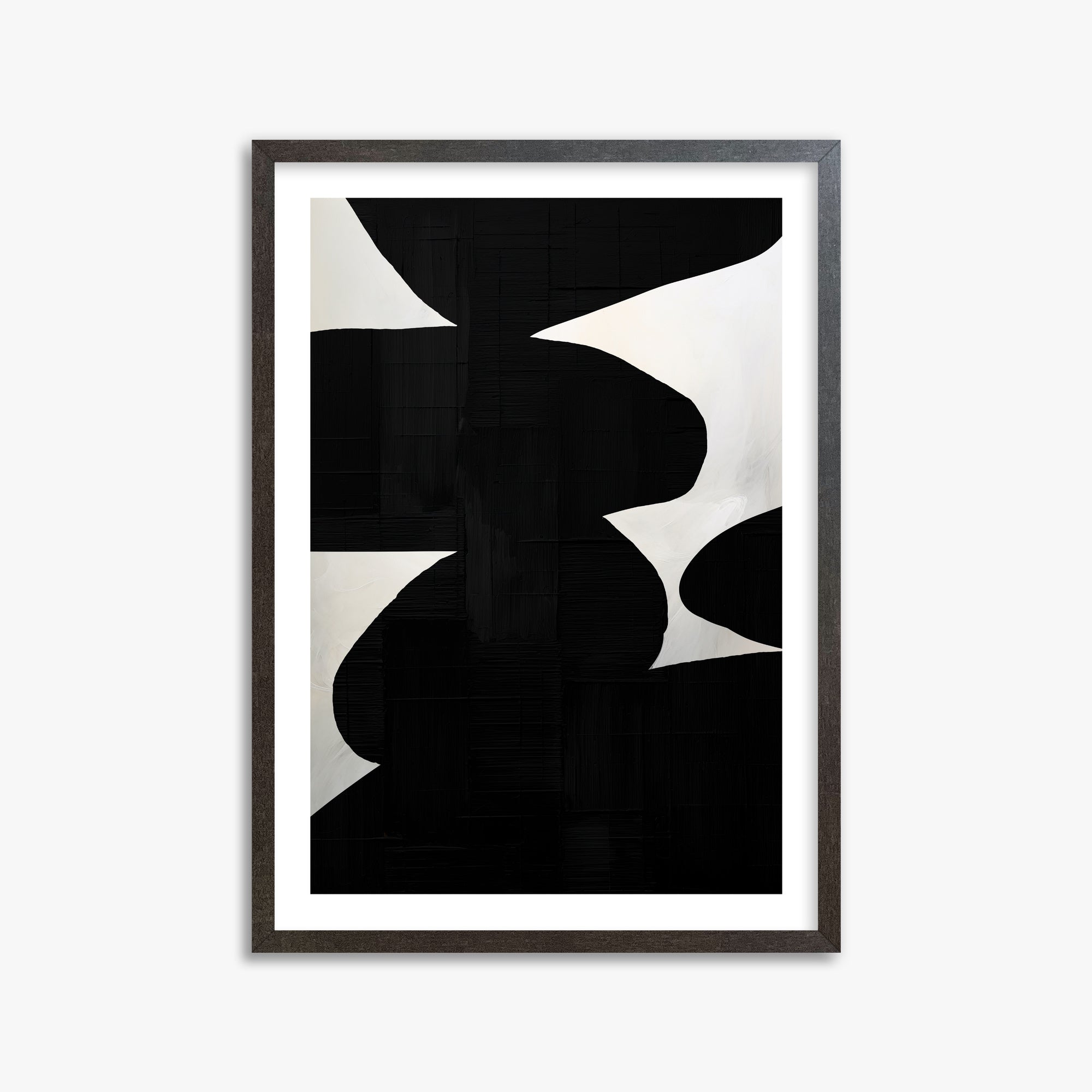 Shattered Form, 50x70cm Framed Art Reproduction With Espresso Frame