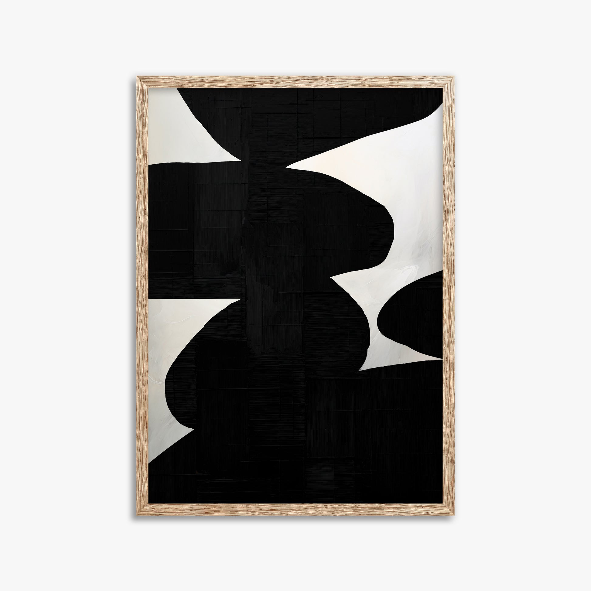 Shattered Form, 50x70cm Framed Art Reproduction With Raw Oak Frame