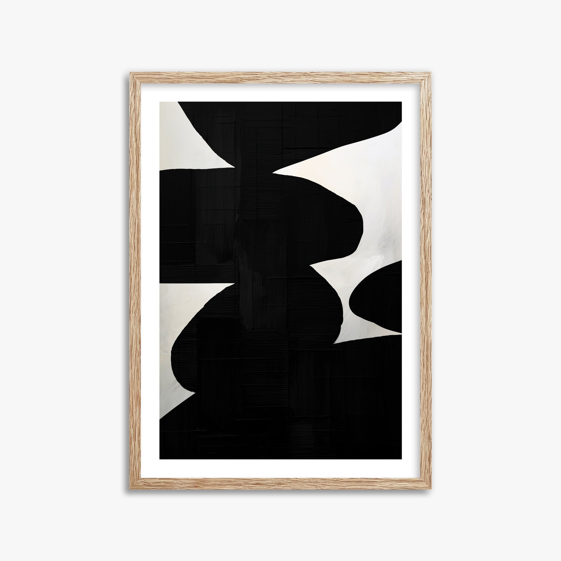 Shattered Form, 50x70cm Framed Art Reproduction With Raw Oak Frame
