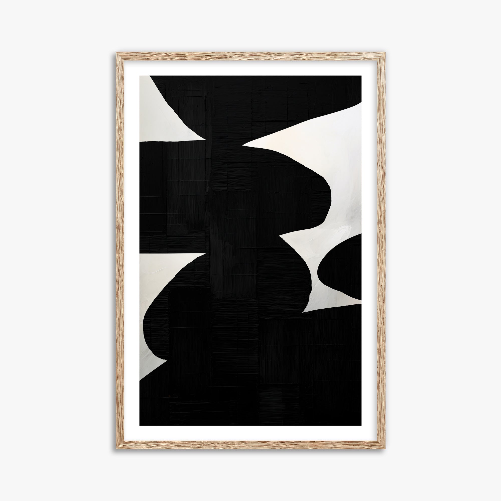 Shattered Form, 61x91cm Framed Art Reproduction With Raw Oak Frame