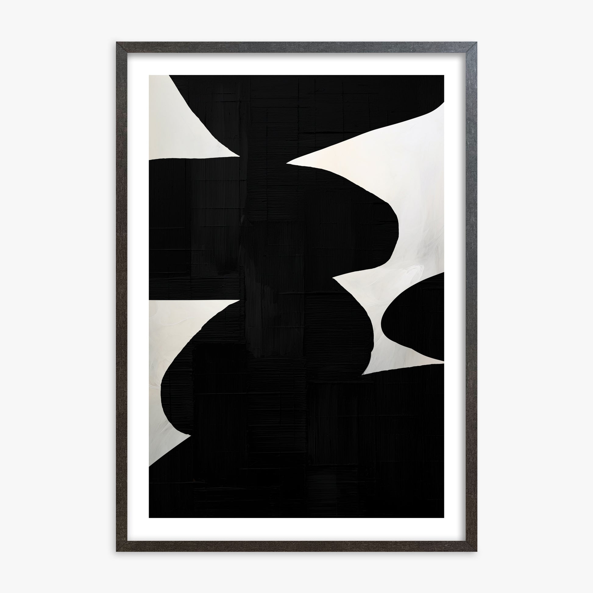 Shattered Form, 70x100cm Framed Art Reproduction With Espresso Frame
