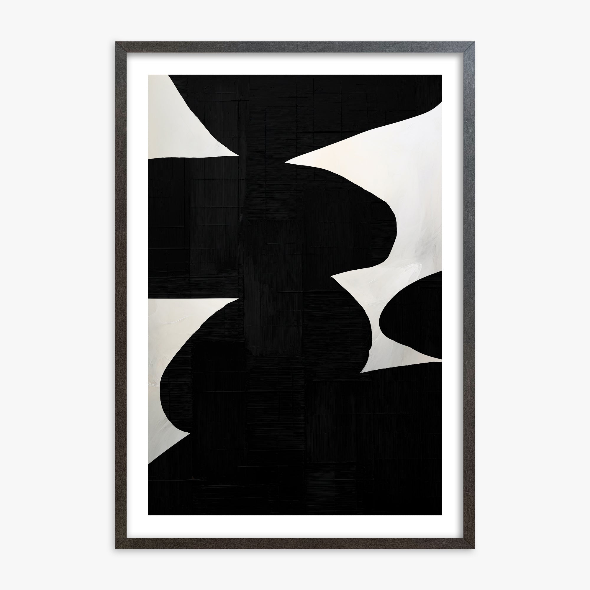 Shattered Form, 70x100cm Framed Art Reproduction With Espresso Frame