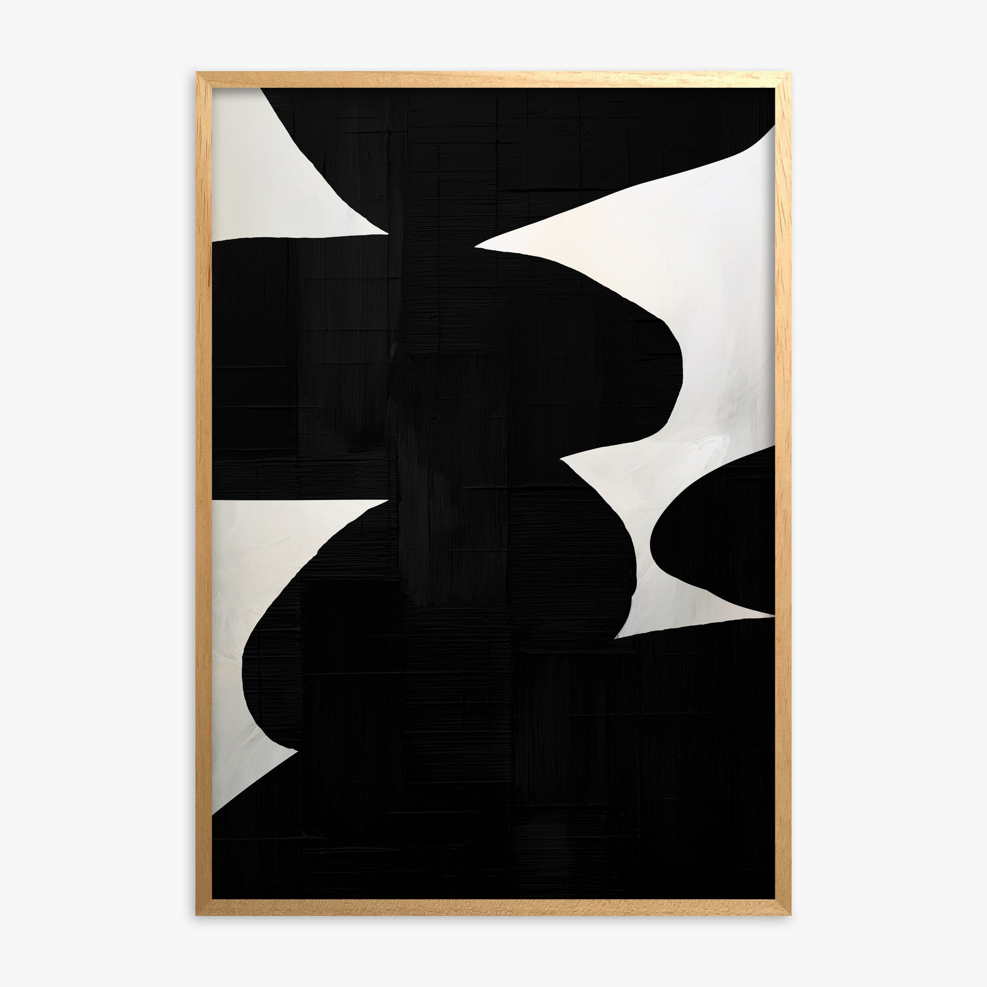 Shattered Form, Oak Framed Poster With Oak Frame
