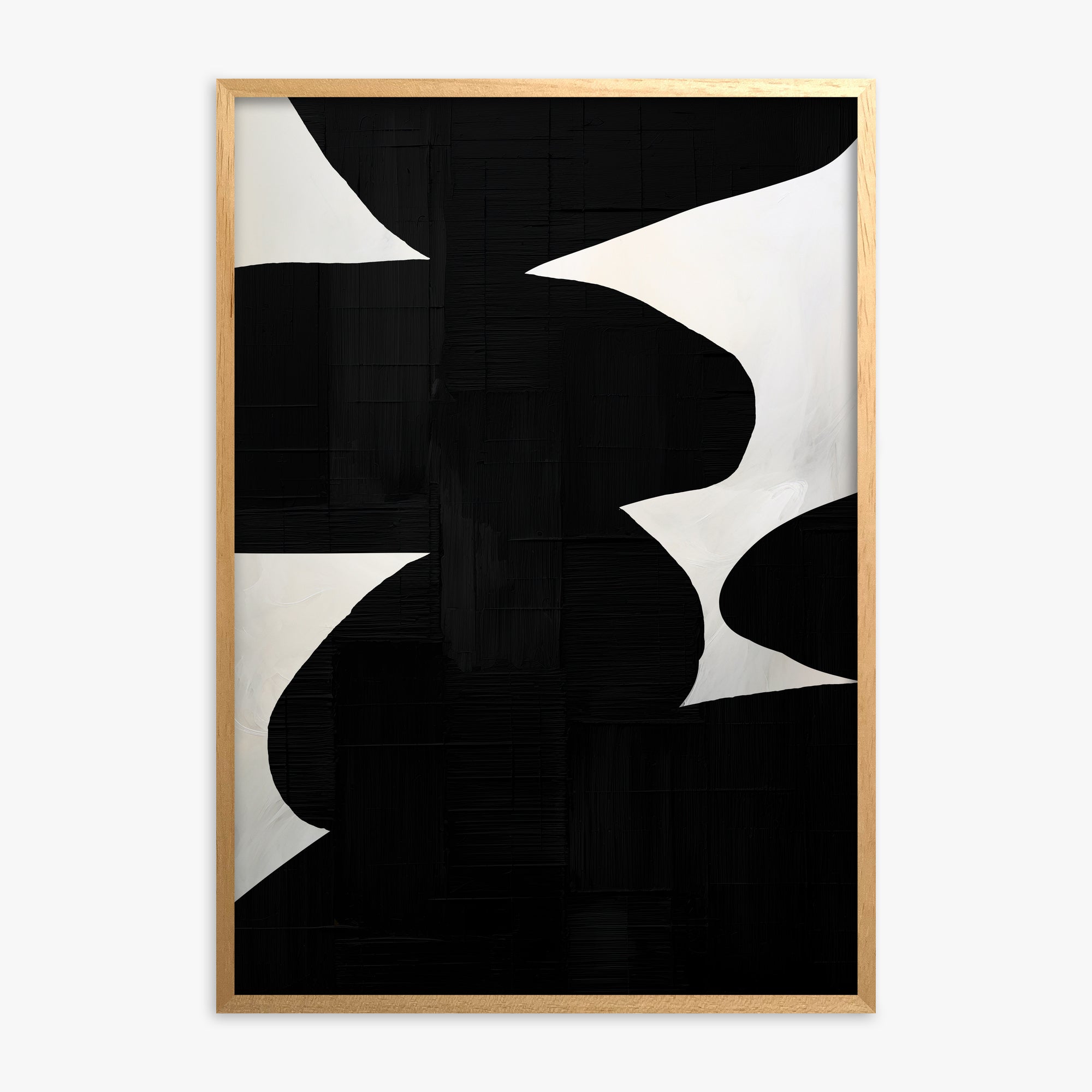 Shattered Form, Oak Framed Poster With Oak Frame