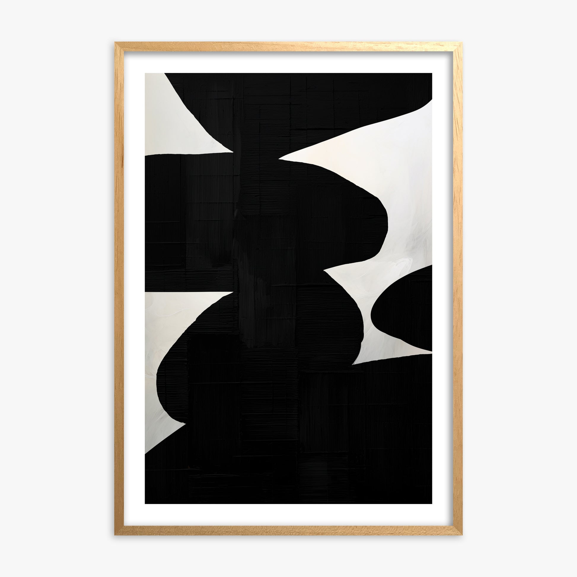 Shattered Form, Oak Framed Poster With Oak Frame