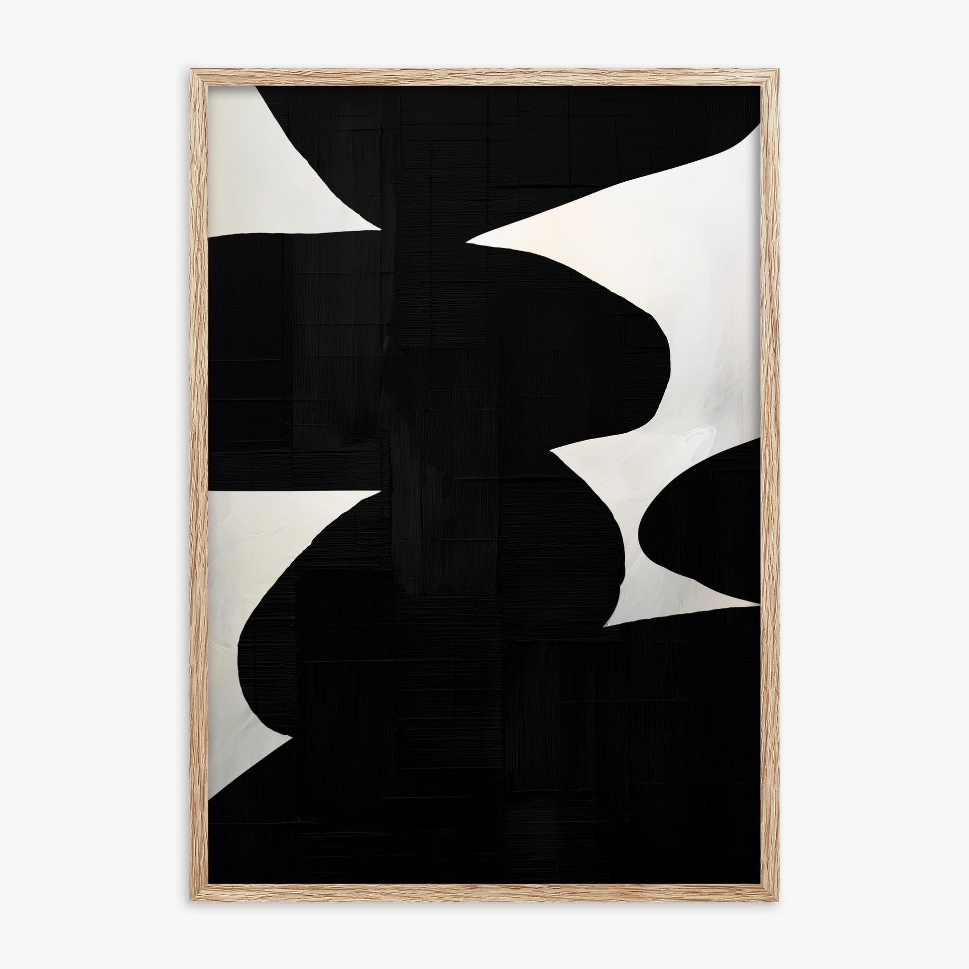 Shattered Form, 70x100cm Framed Art Reproduction With Raw Oak Frame
