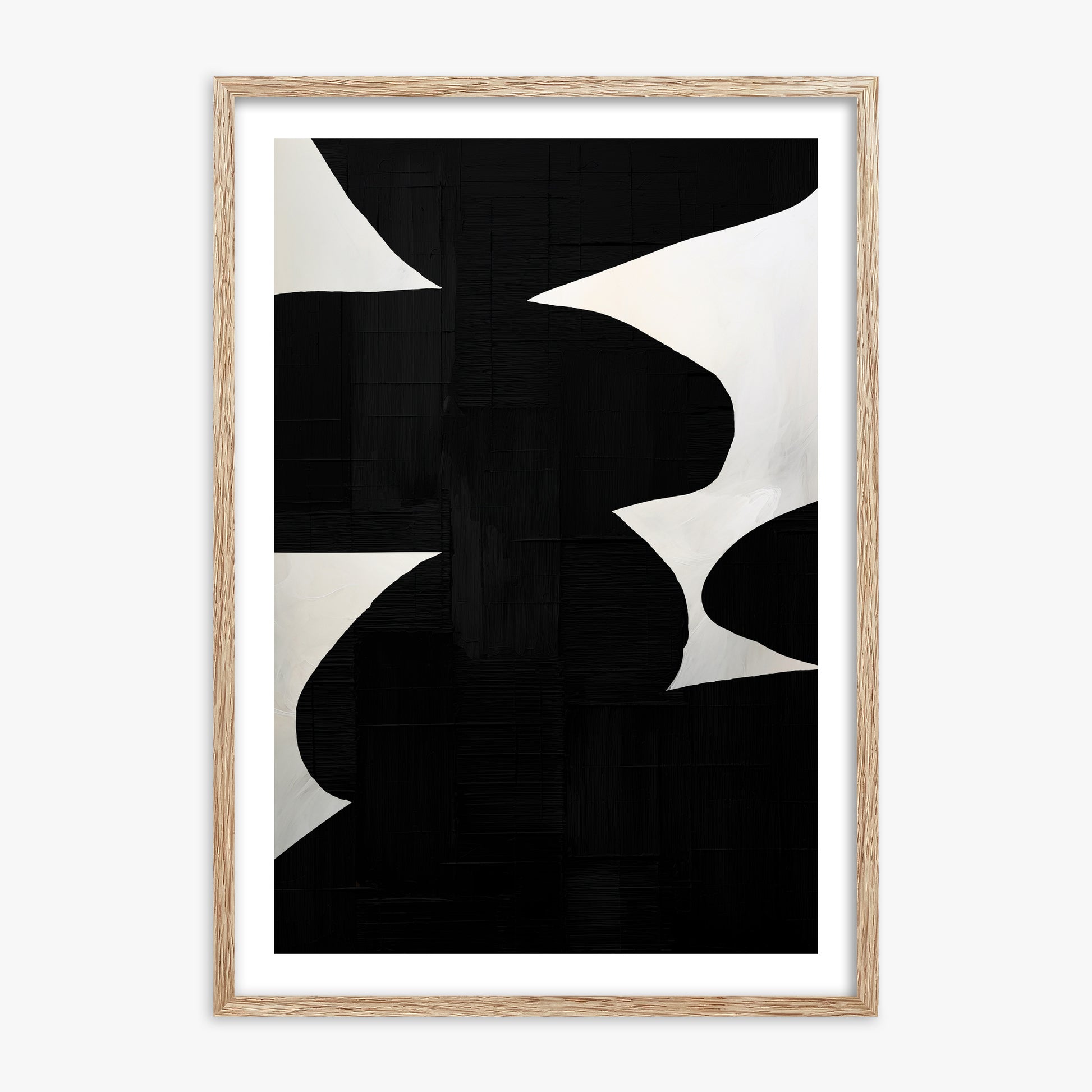 Shattered Form, 70x100cm Framed Art Reproduction With Raw Oak Frame