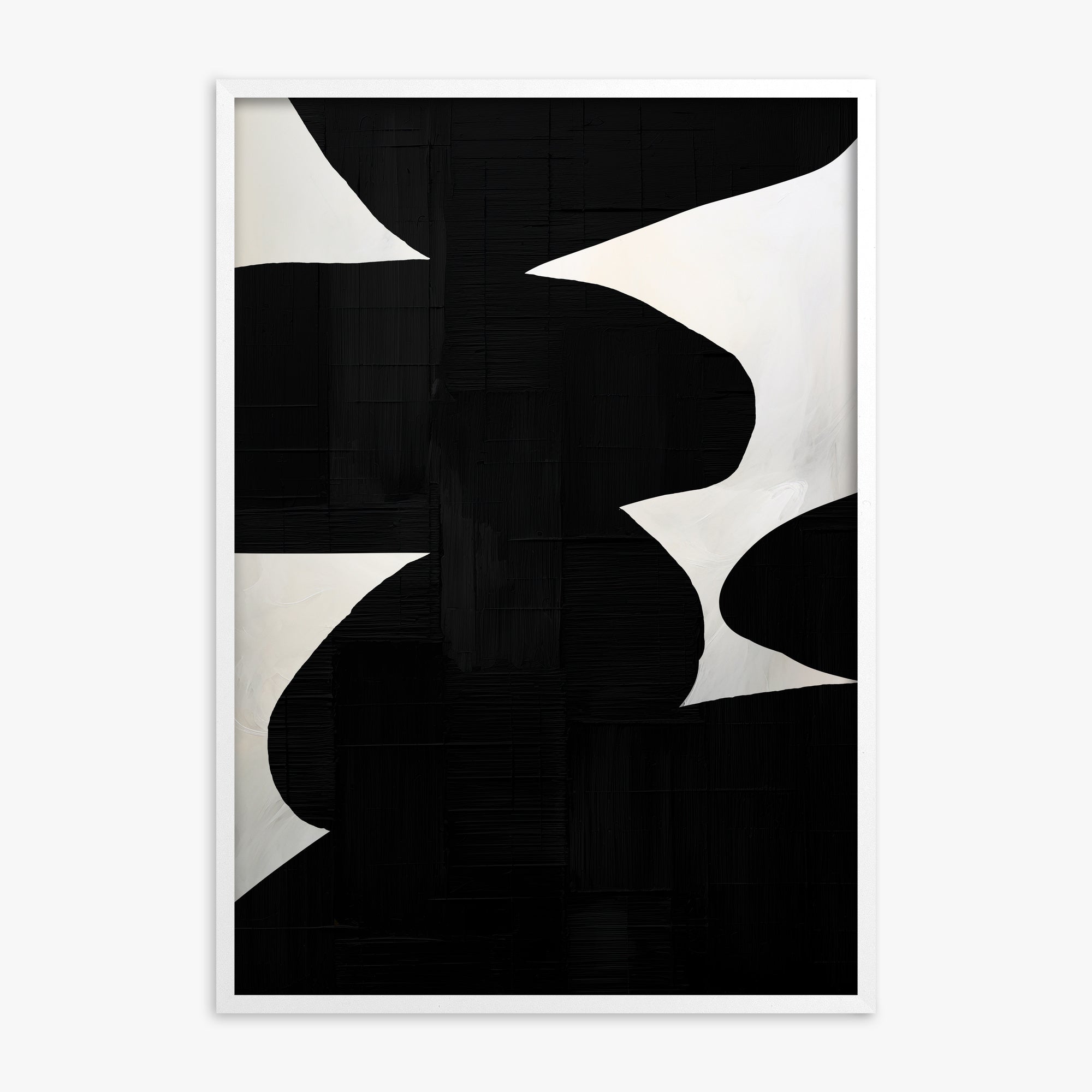 Shattered Form, White Framed Poster With White Frame