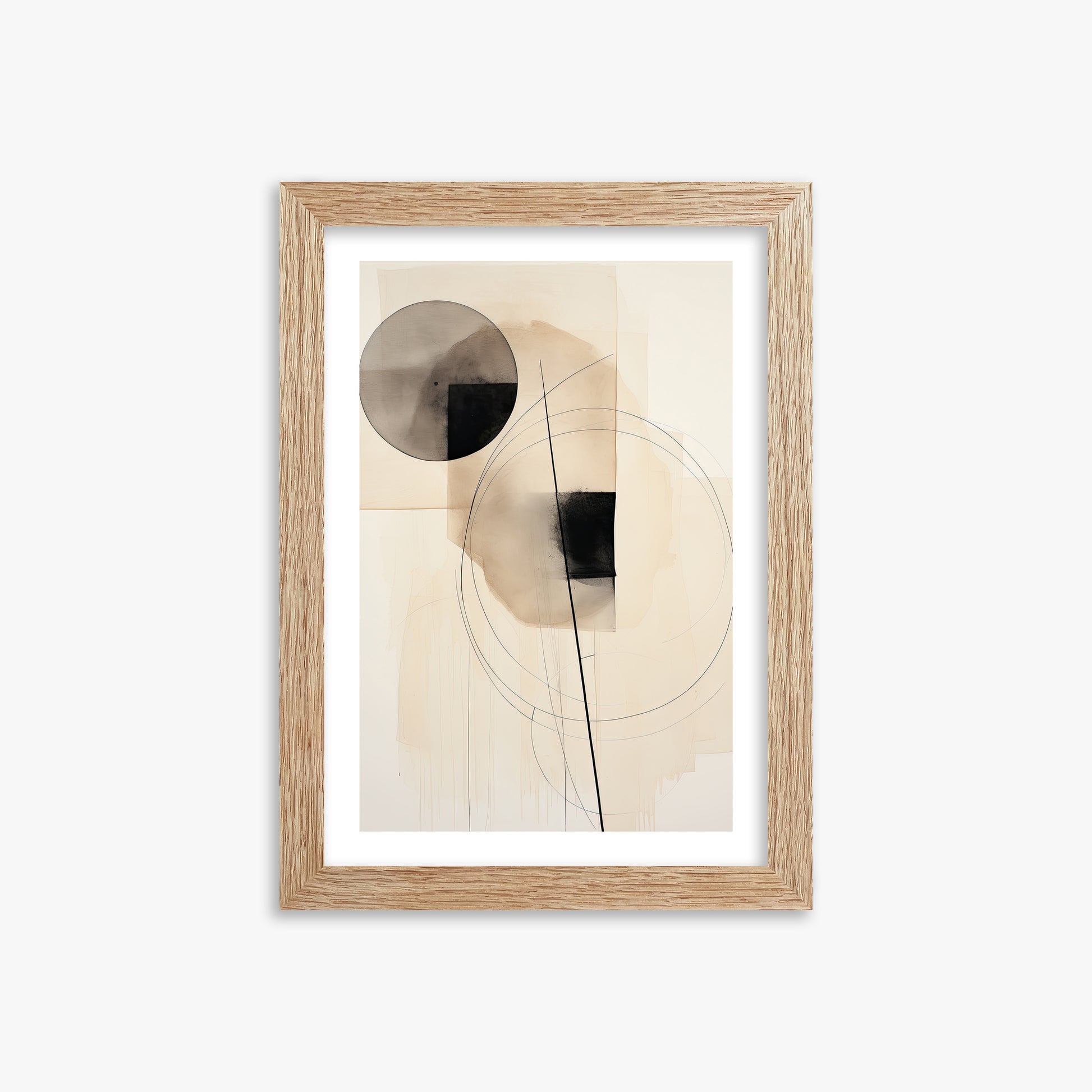 Ethereal Balance, 21x30cm Framed Art Reproduction With Raw Oak Frame
