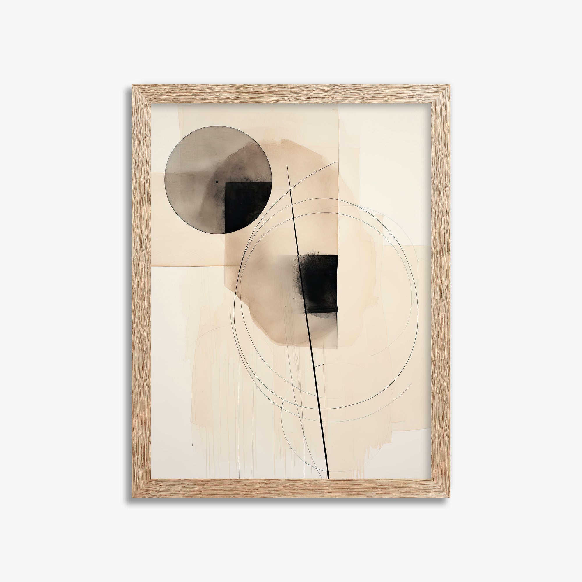 Ethereal Balance, 30x40cm Framed Art Reproduction With Raw Oak Frame