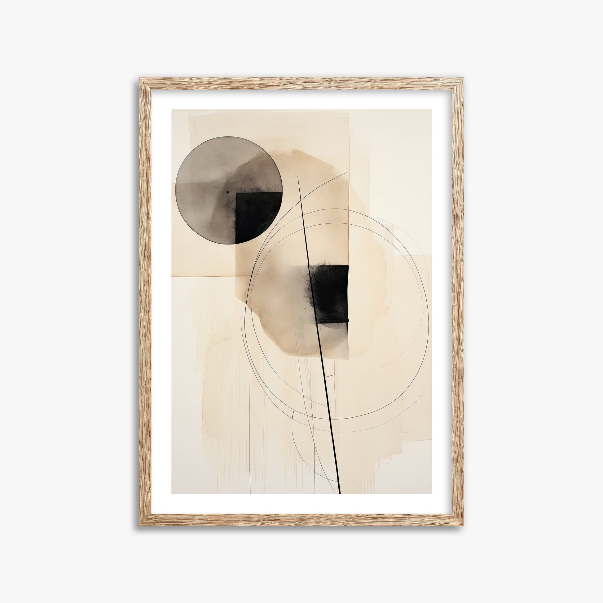 Ethereal Balance, 50x70cm Framed Art Reproduction With Raw Oak Frame