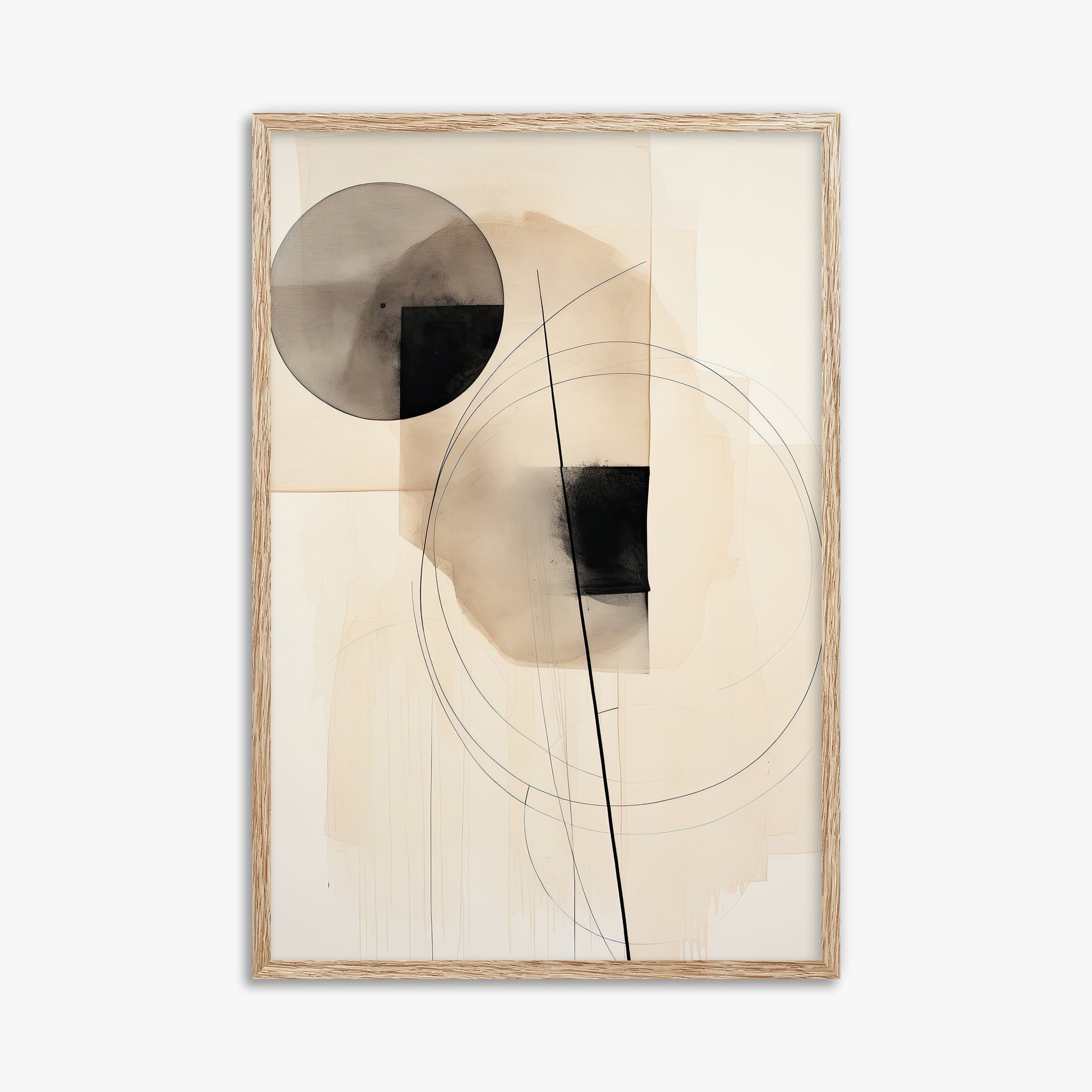 Ethereal Balance, 61x91cm Framed Art Reproduction With Raw Oak Frame