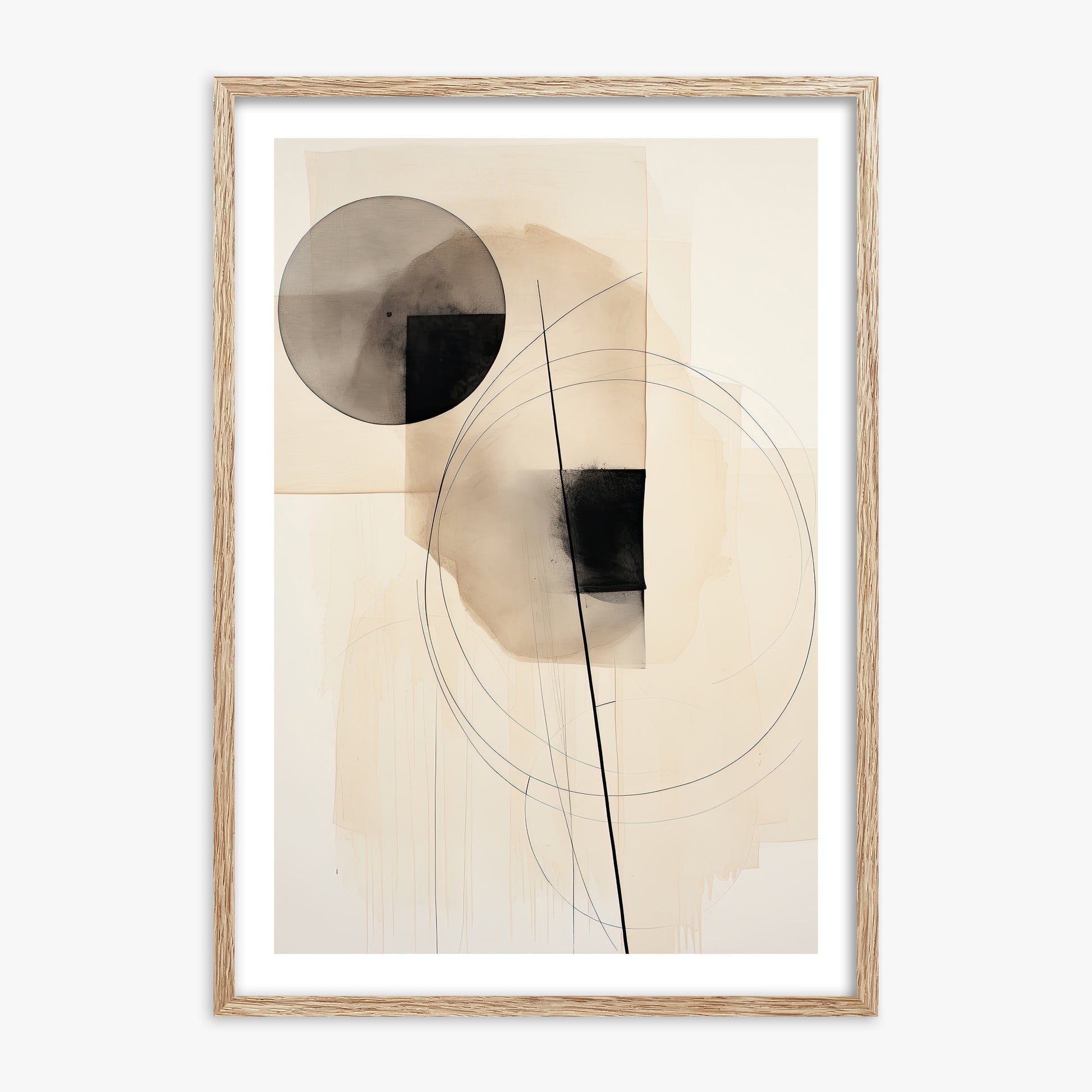 Ethereal Balance, 70x100cm Framed Art Reproduction With Raw Oak Frame