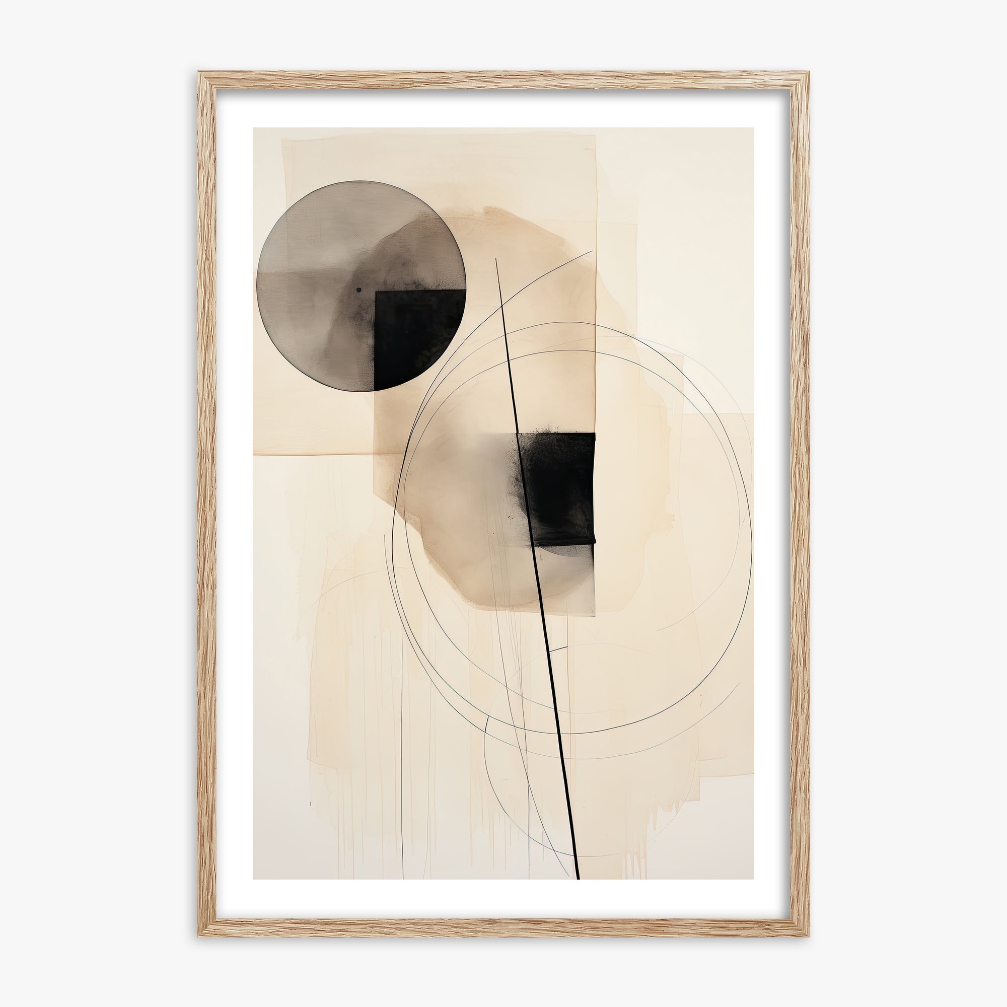 Ethereal Balance, 70x100cm Framed Art Reproduction With Raw Oak Frame