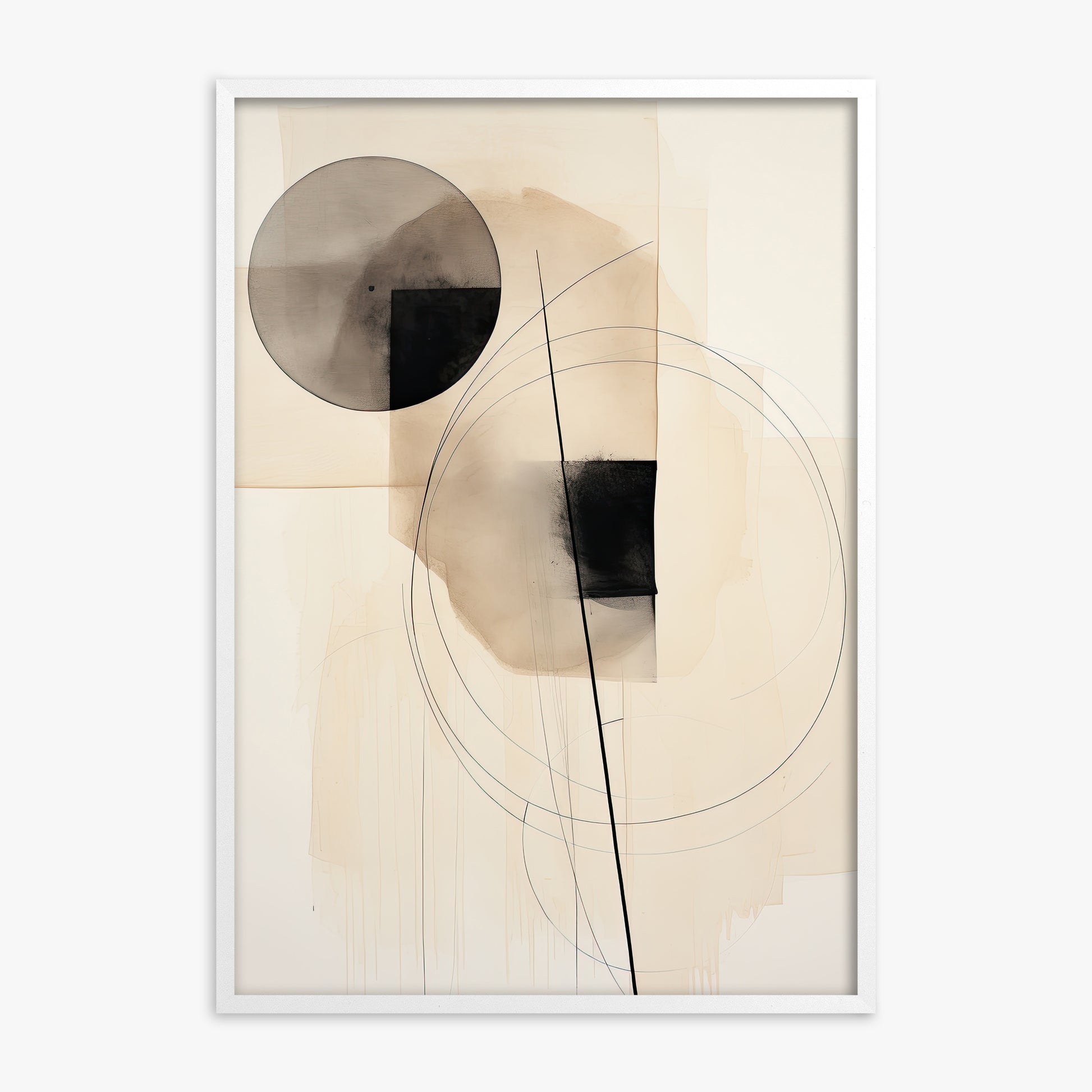 Ethereal Balance, White Framed Poster With White Frame