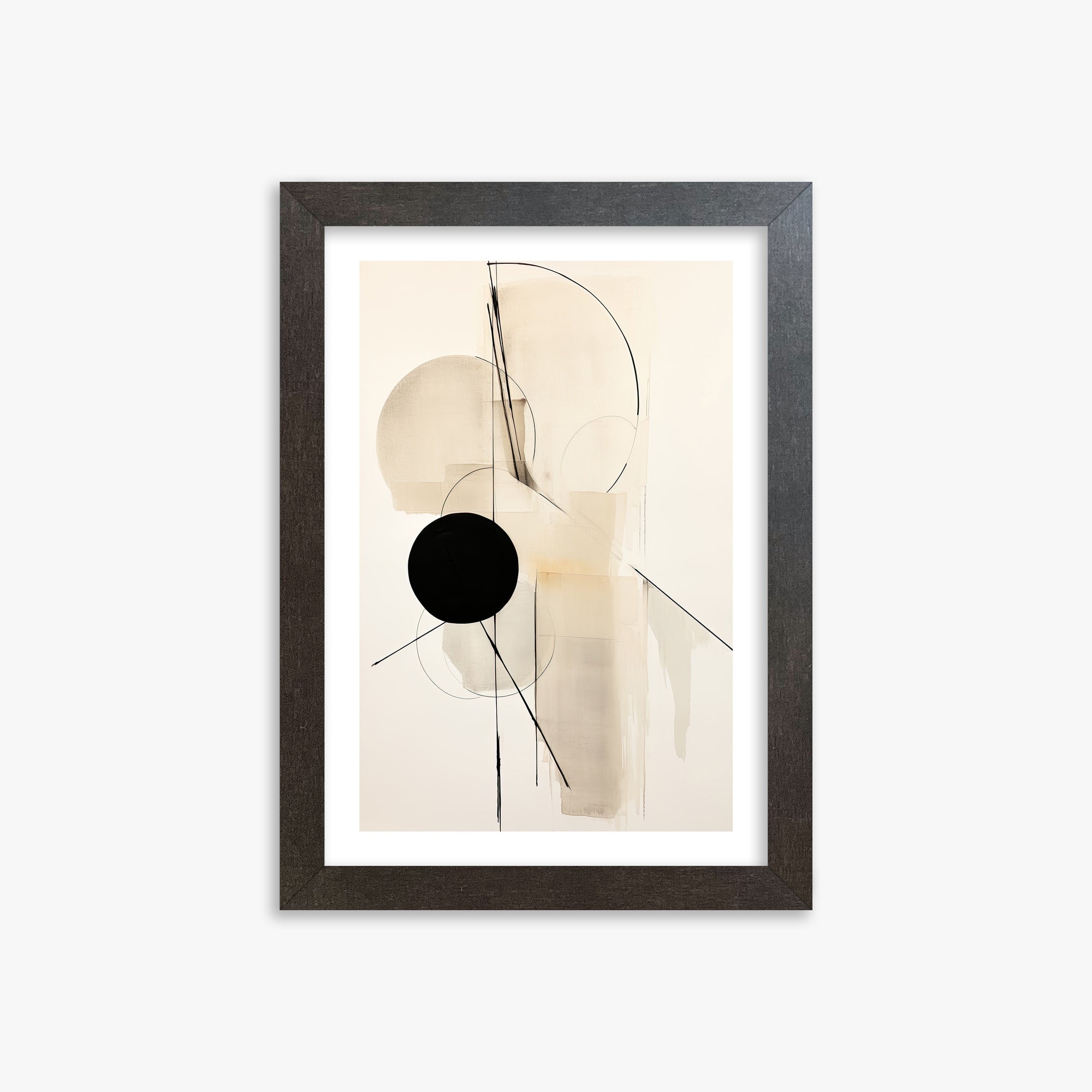 Linear Confluence, 21x30cm Framed Art Reproduction With Espresso Frame