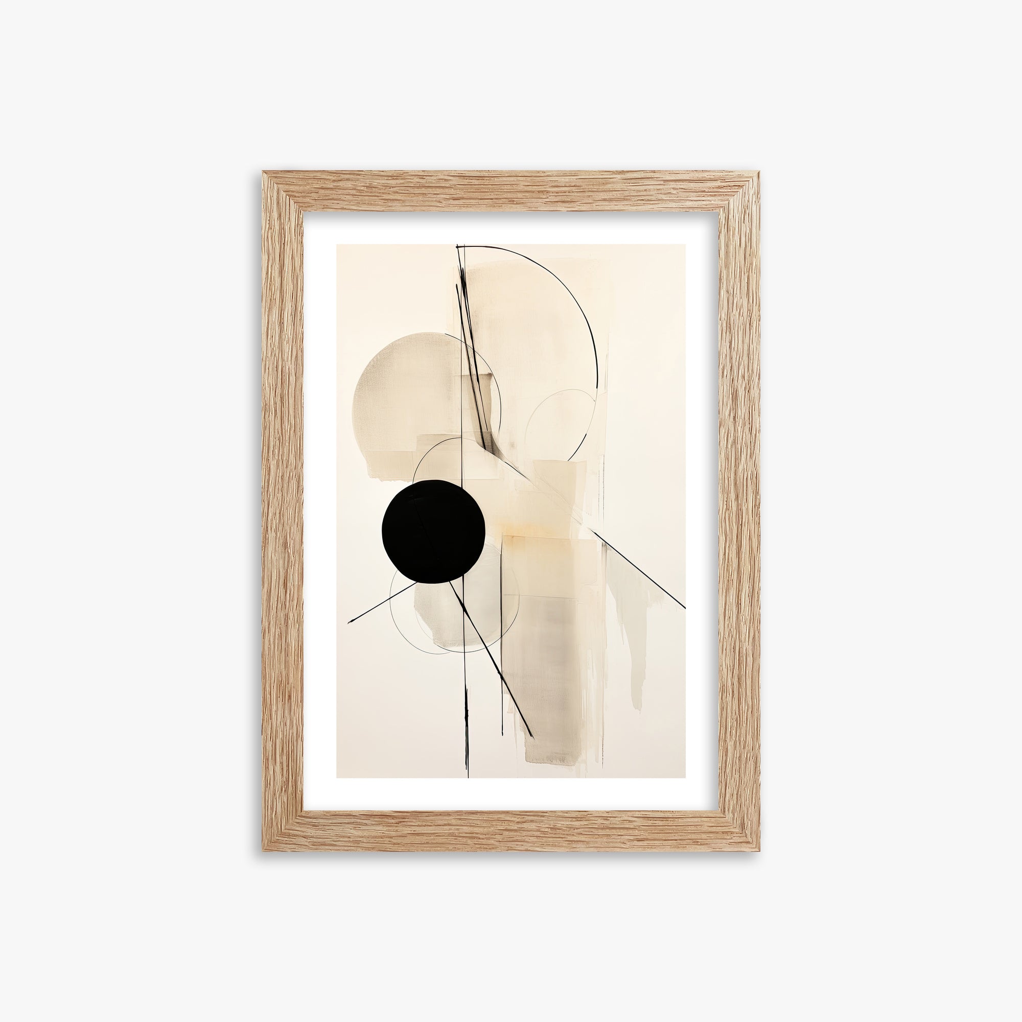 Linear Confluence, 21x30cm Framed Art Reproduction With Raw Oak Frame