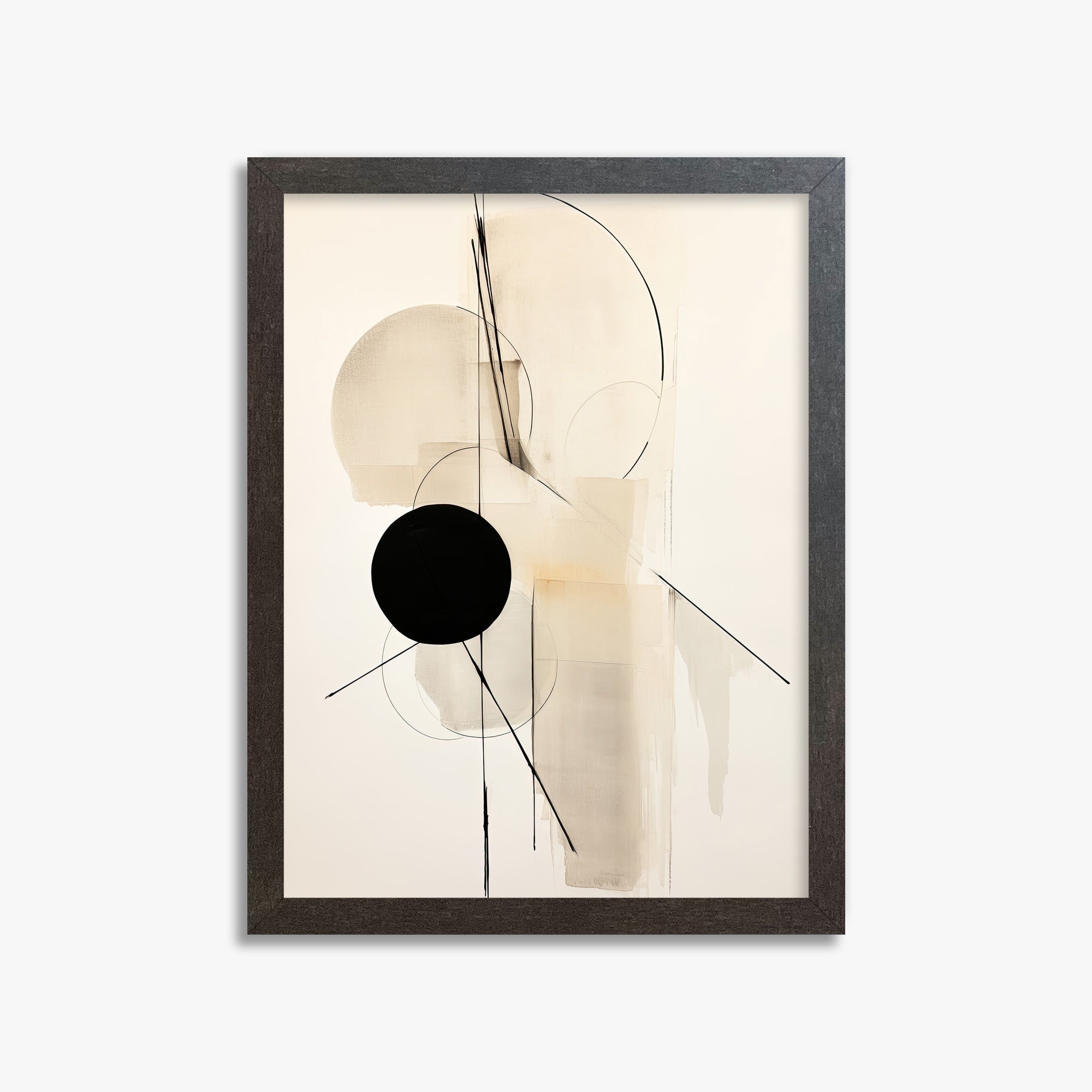 Linear Confluence, 30x40cm Framed Art Reproduction With Espresso Frame