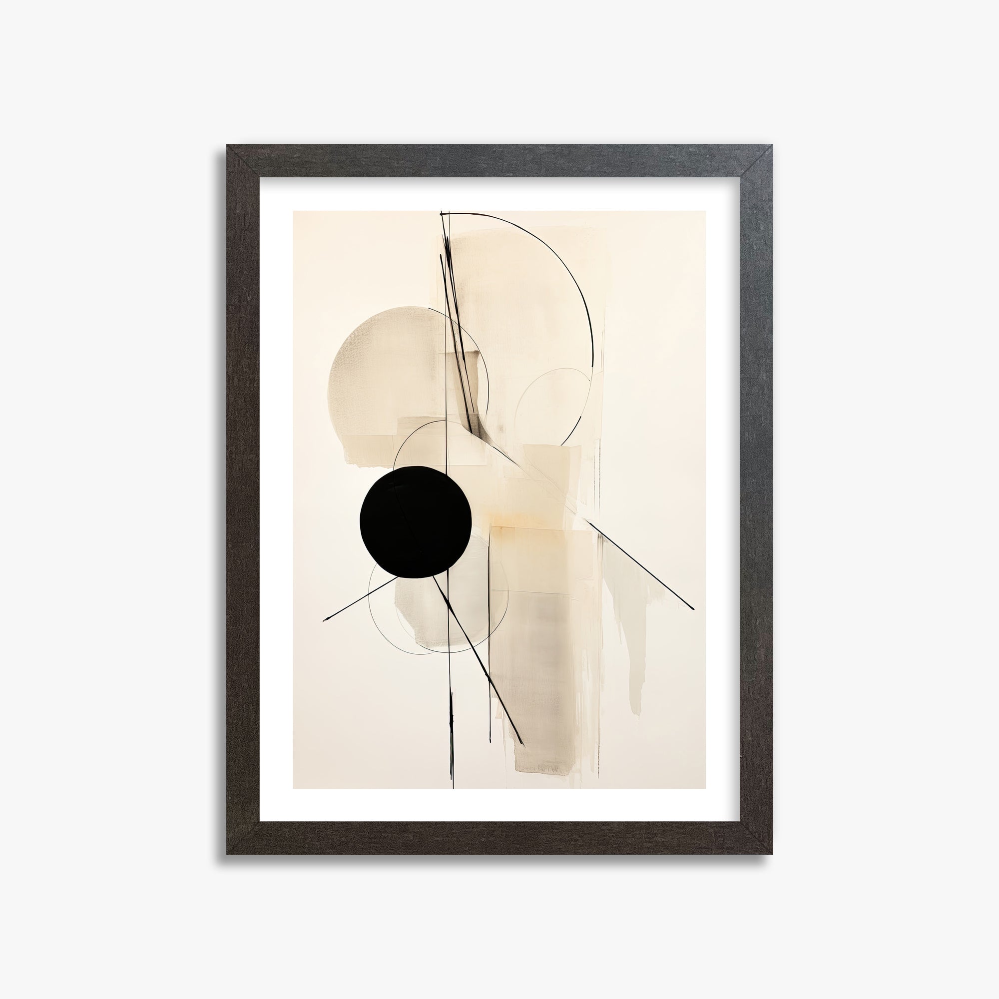 Linear Confluence, 30x40cm Framed Art Reproduction With Espresso Frame