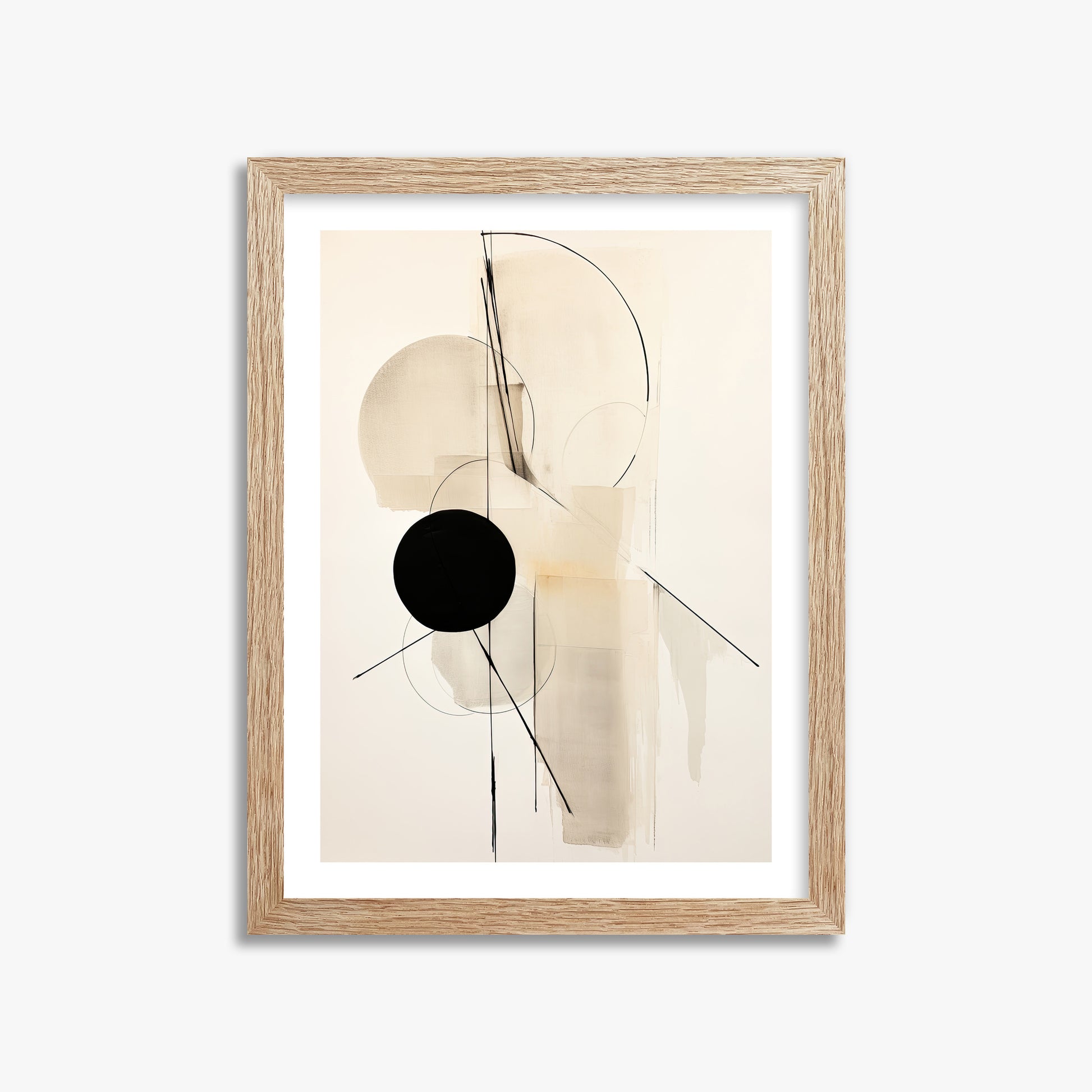 Linear Confluence, 30x40cm Framed Art Reproduction With Raw Oak Frame