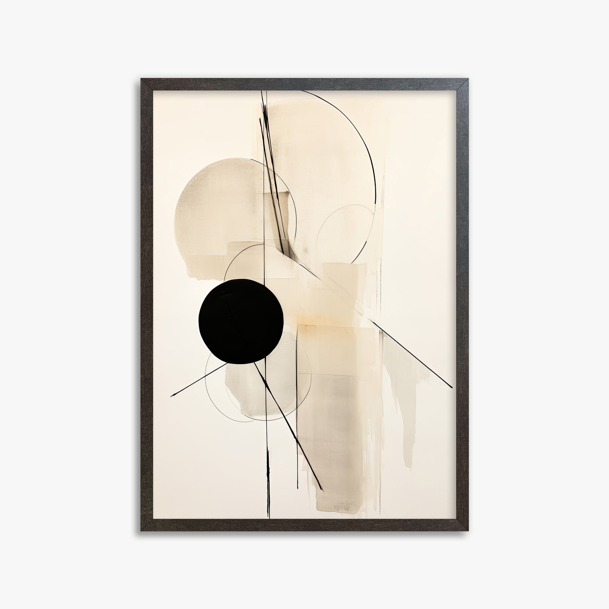 Linear Confluence, 50x70cm Framed Art Reproduction With Espresso Frame