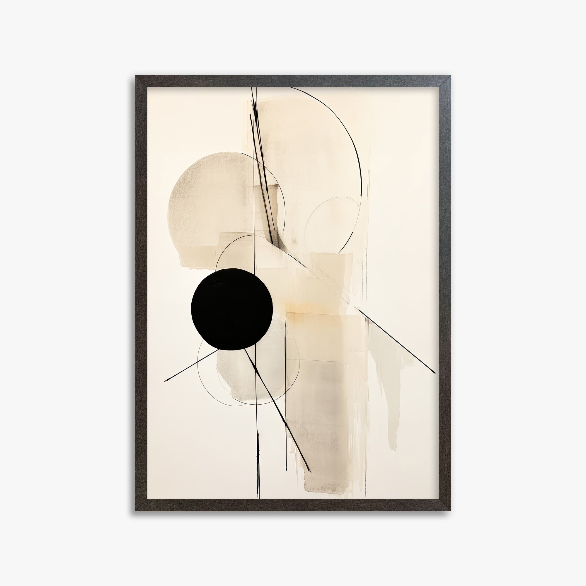 Linear Confluence, 50x70cm Framed Art Reproduction With Espresso Frame
