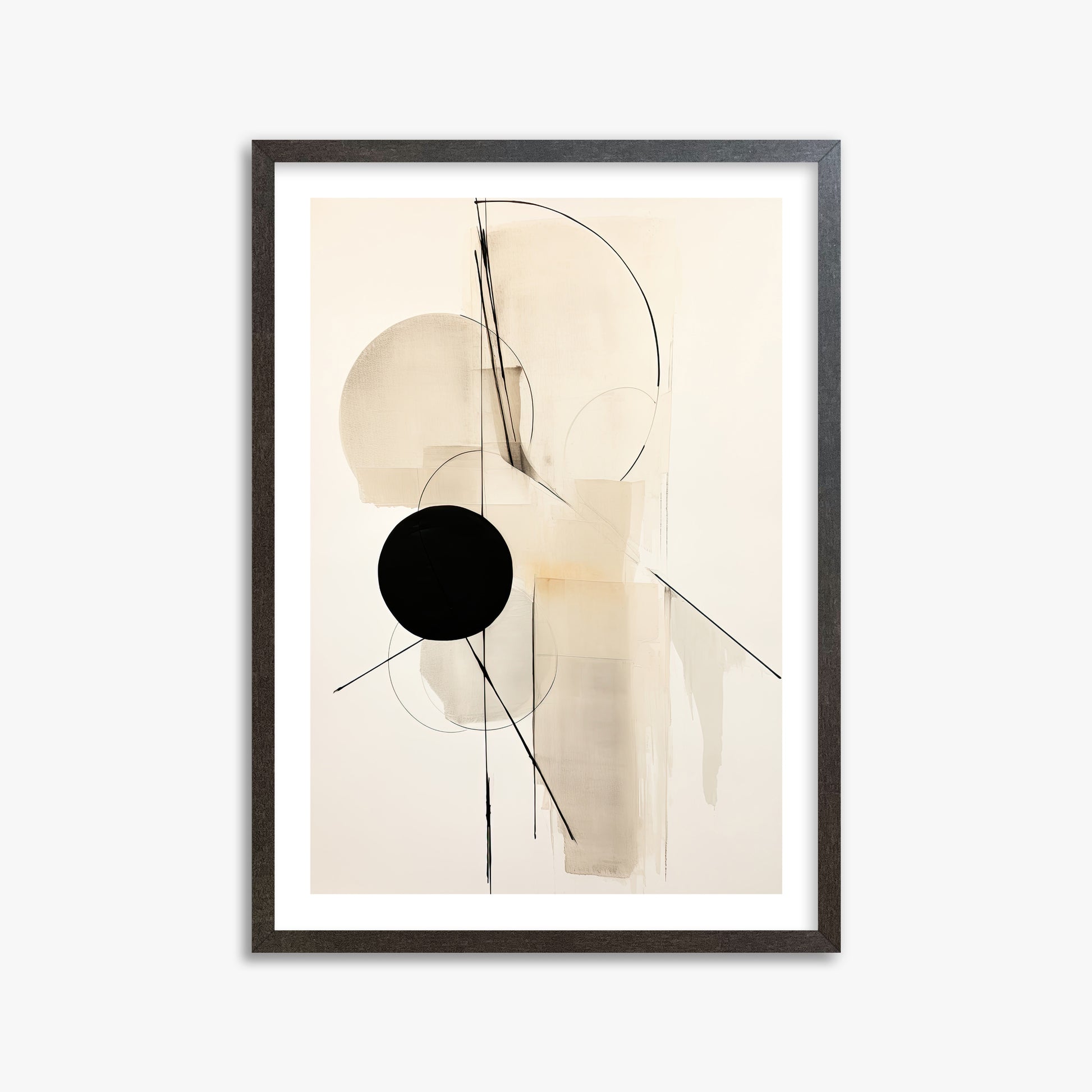 Linear Confluence, 50x70cm Framed Art Reproduction With Espresso Frame