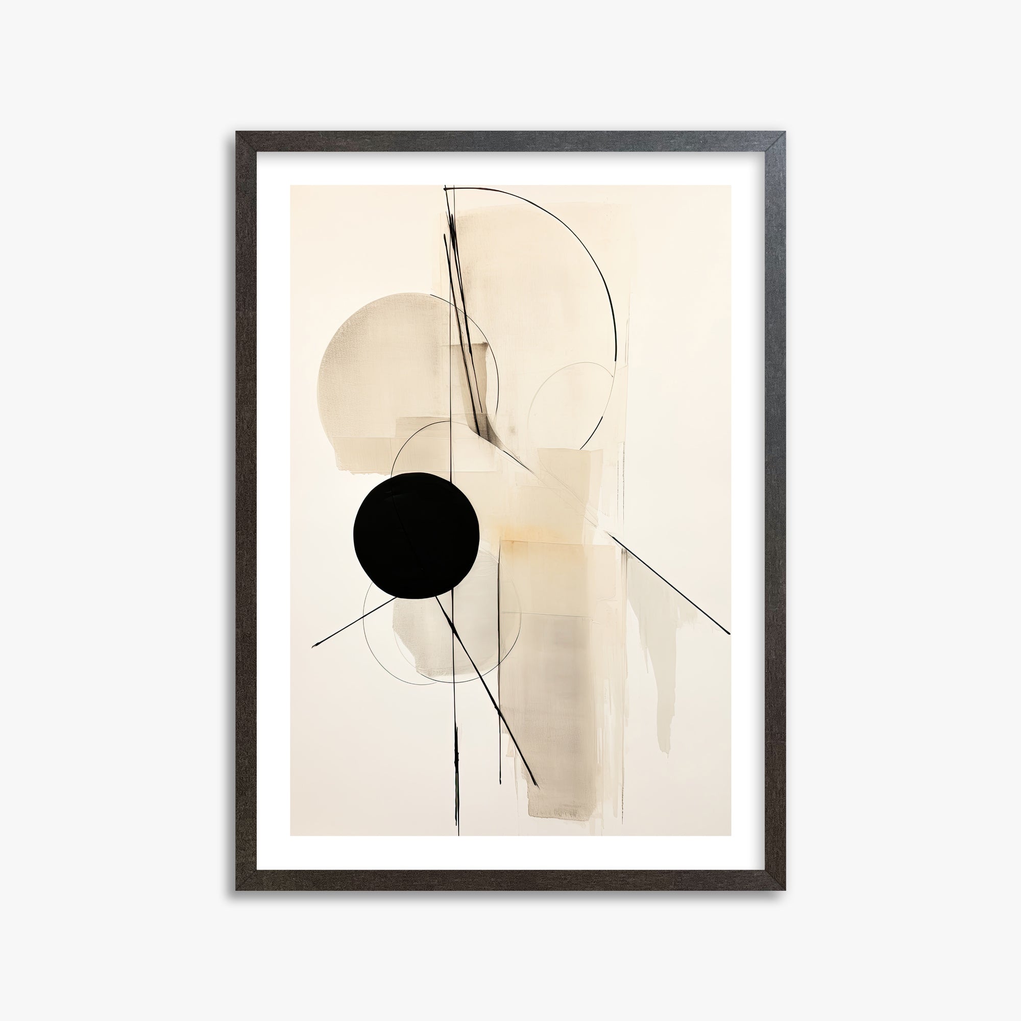 Linear Confluence, 50x70cm Framed Art Reproduction With Espresso Frame
