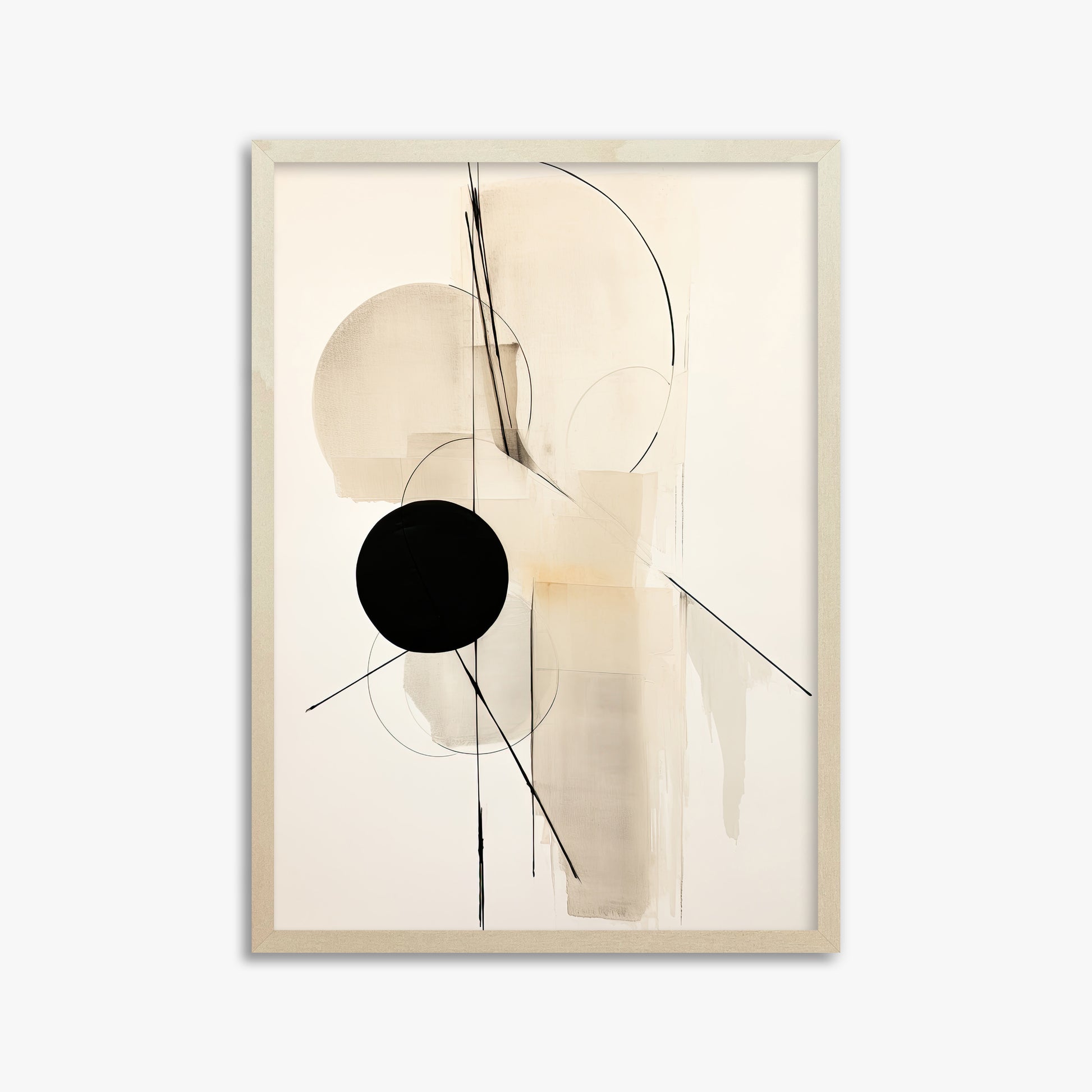 Linear Confluence, 50x70cm Framed Art Reproduction With Lime Wood Frame