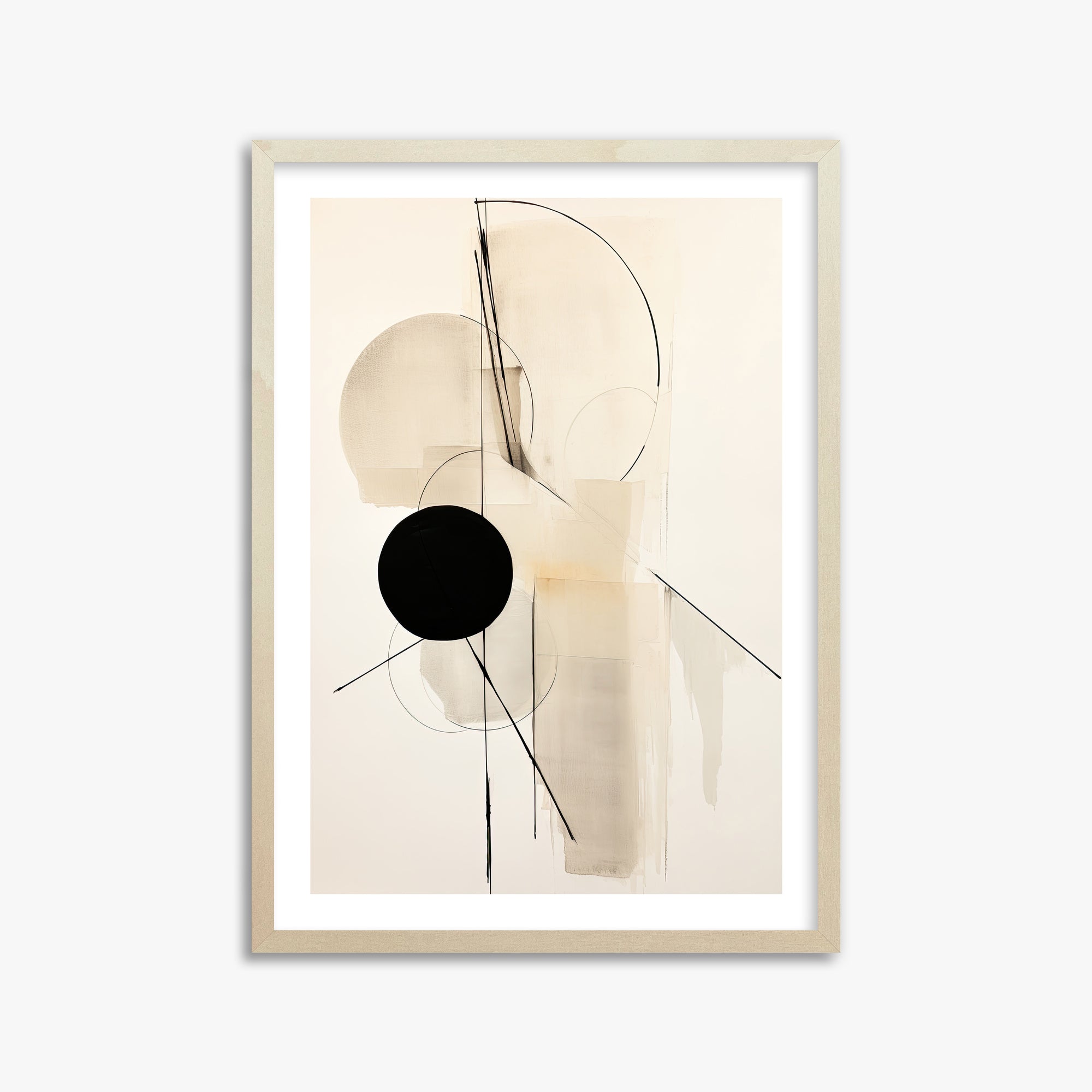 Linear Confluence, 50x70cm Framed Art Reproduction With Lime Wood Frame