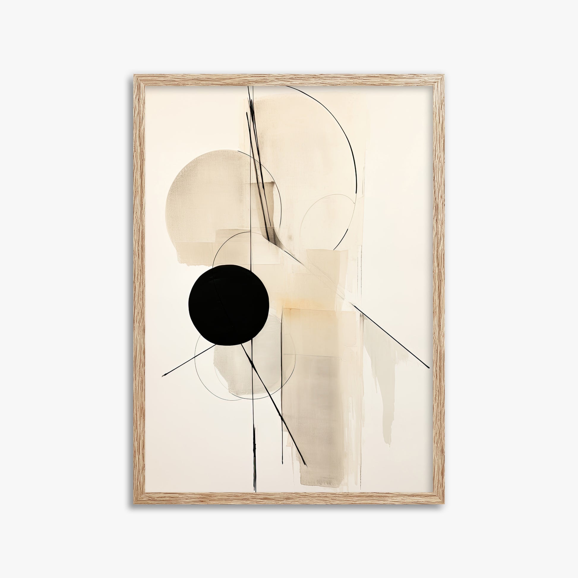 Linear Confluence, 50x70cm Framed Art Reproduction With Raw Oak Frame