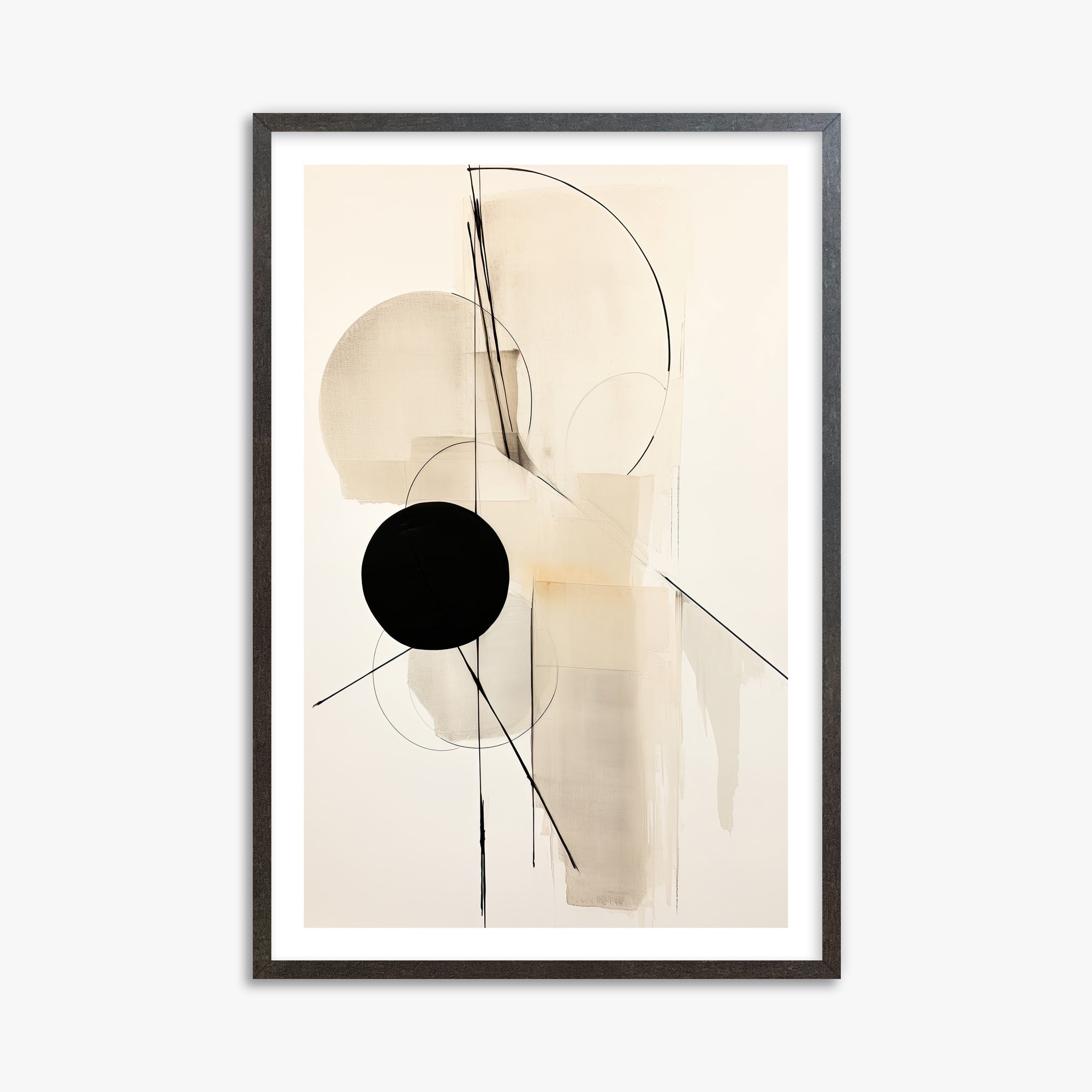 Linear Confluence, 61x91cm Framed Art Reproduction With Espresso Frame